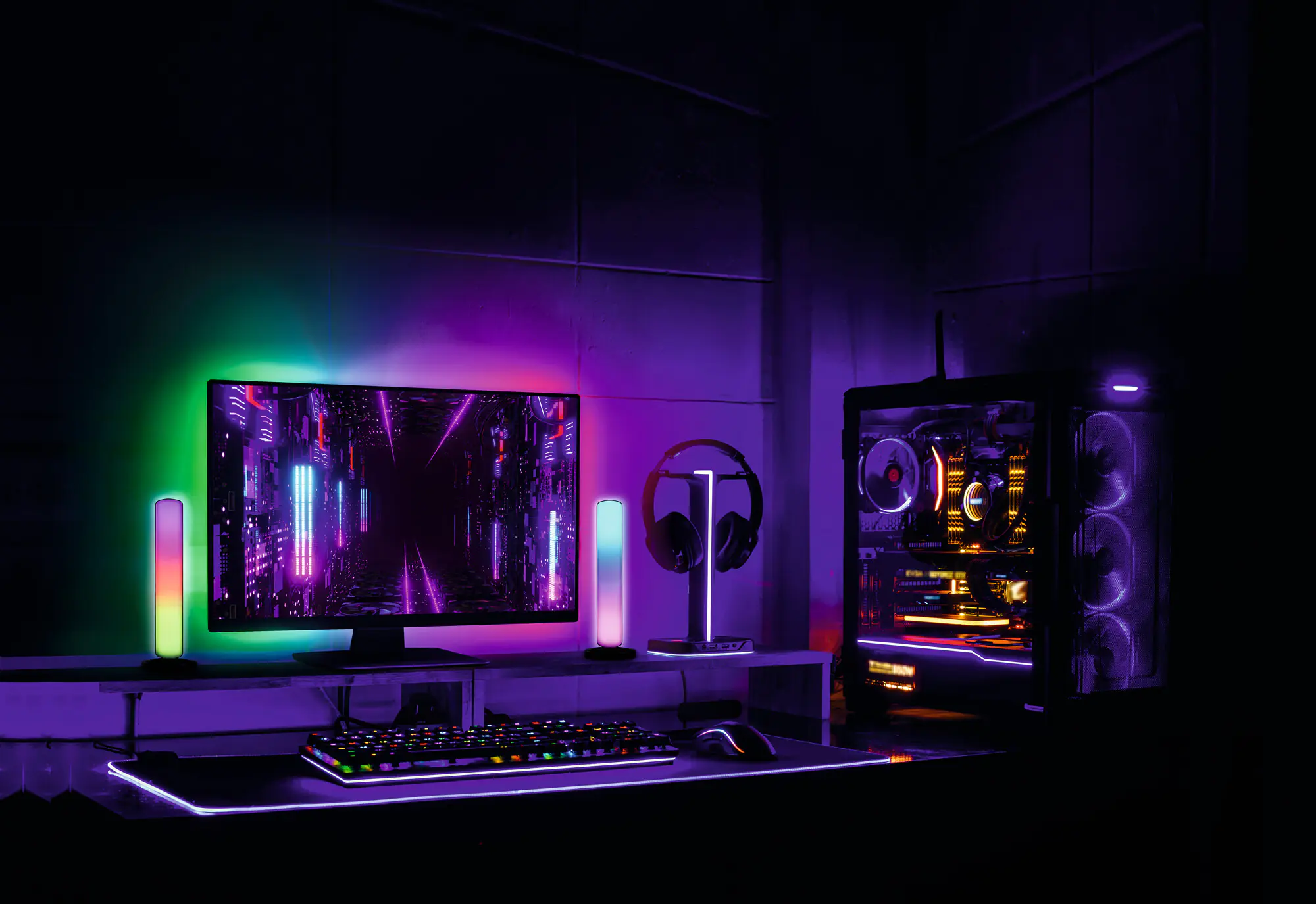 Ledvance Smart+ LED Stehleuchte Corner Slim weiß 80 x 8 cm 8 W RGBW