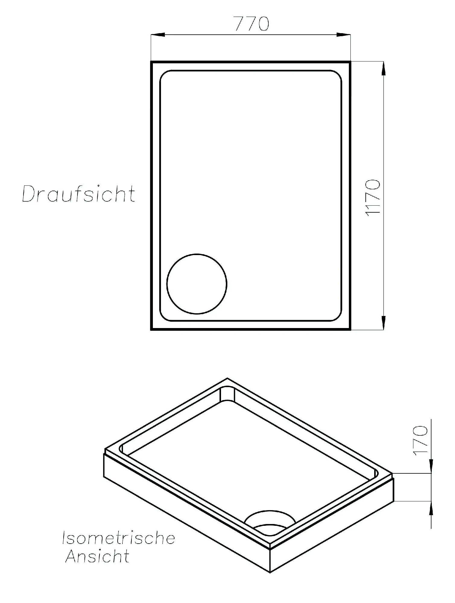 Ottofond Wannenträger Samos 1170 x 770 mm
