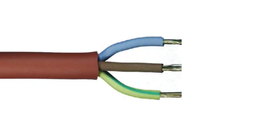 Silikonleitung SIHF 3 x 1,5 - 1 Meter, rotbraun