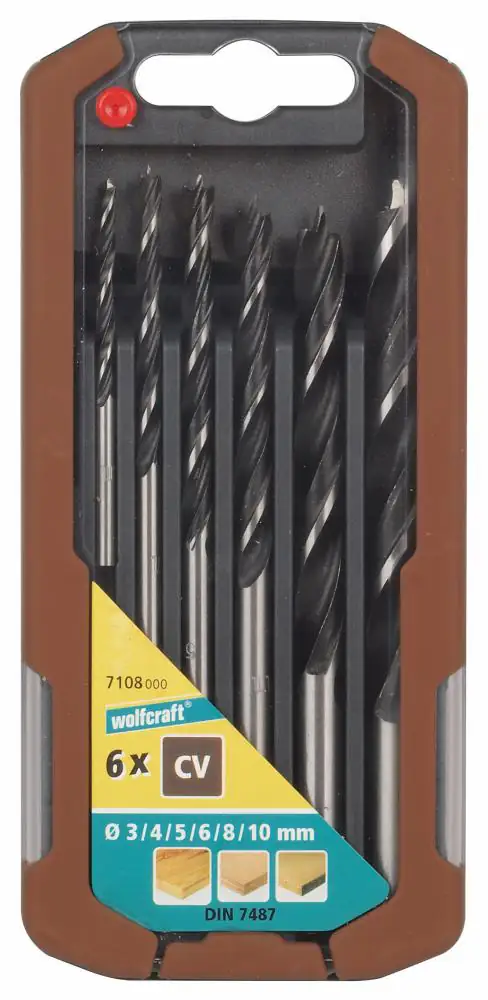 Wolfcraft Holzspiralbohrer-Set CV 7108000 Ø 3 - 10 mm 6-teilig Rundschaft Wolfcraft Holzspiralbohrer-Set CV 7108000 Ø 3 - 10 mm 6-teilig Rundschaft