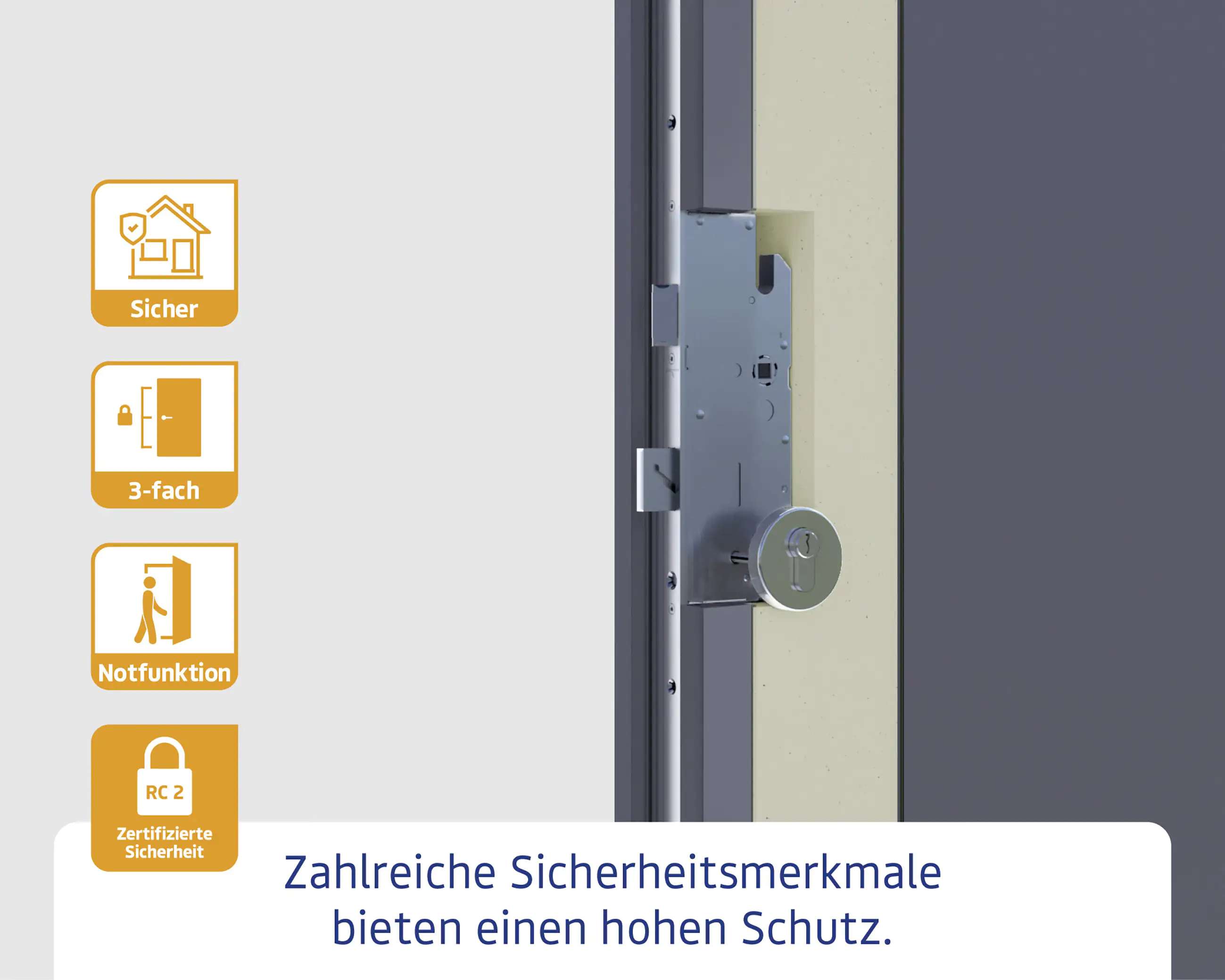 EcoStar Haustür ISOPRO Secur IPS 020 RC2 graualuminium 110 x 210 cm EcoStar Haustür ISOPRO Secur IPS 020 RC2 graualuminium 110 x 210 cm