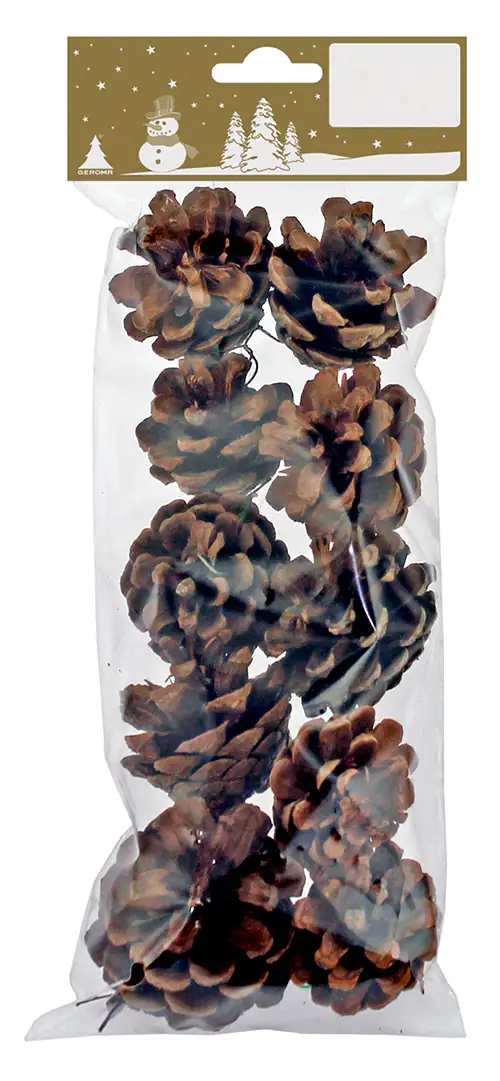 Deko Zapfen natur 3-5 cm an grünem Draht, 10 Stück