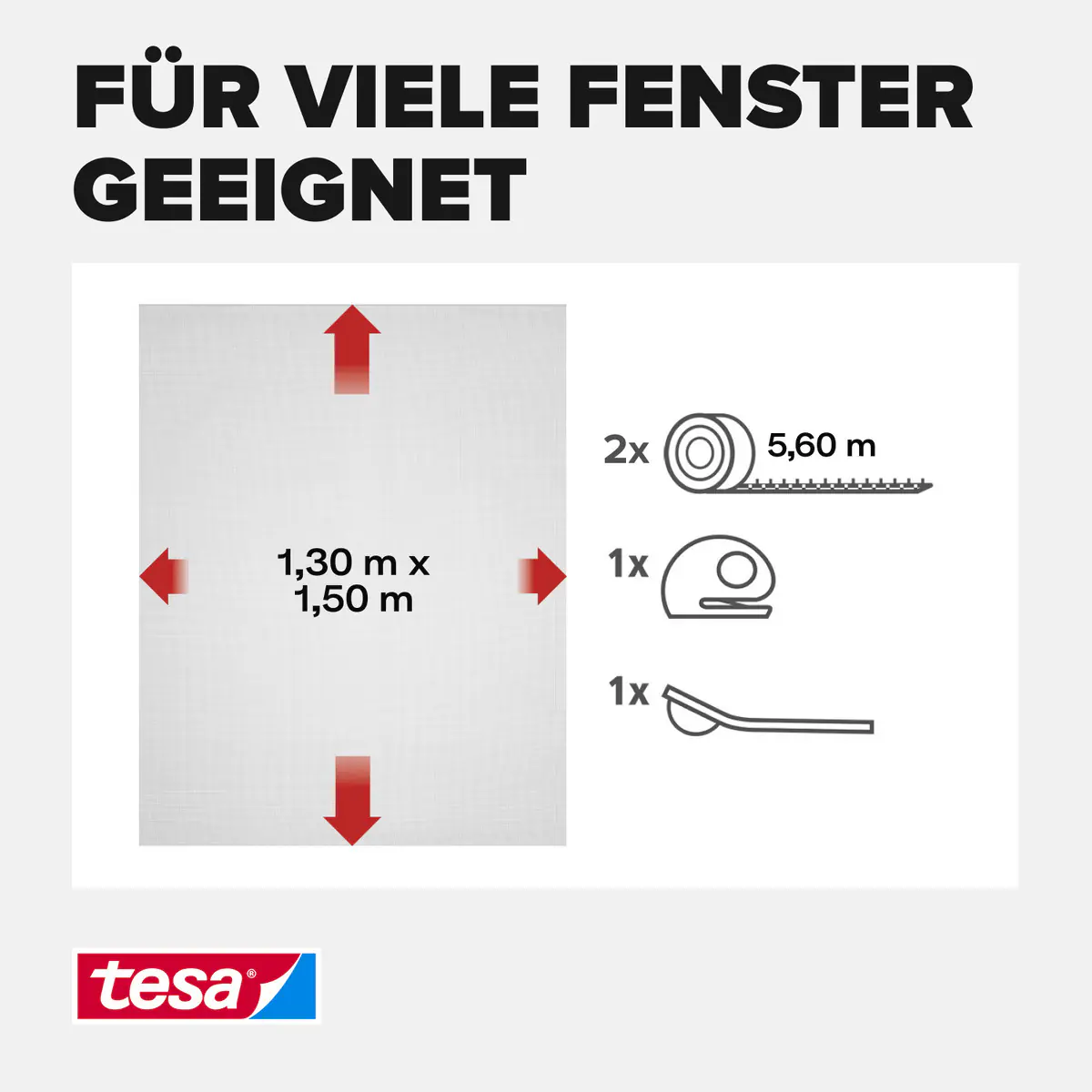 tesa Insektenschutz-Fenster SUN PROTECT 130 x 150 cm anthrazit