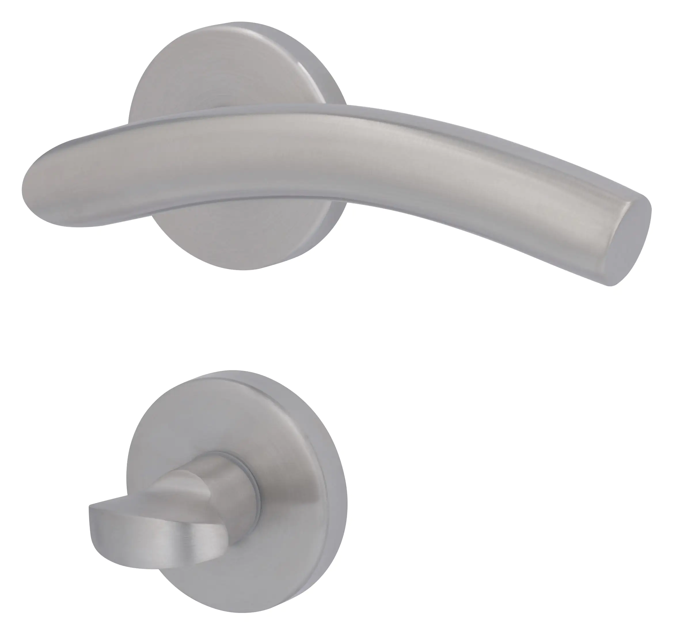 Alpertec WC-Rosettengarnitur Mauritius Edelstahl silber rund