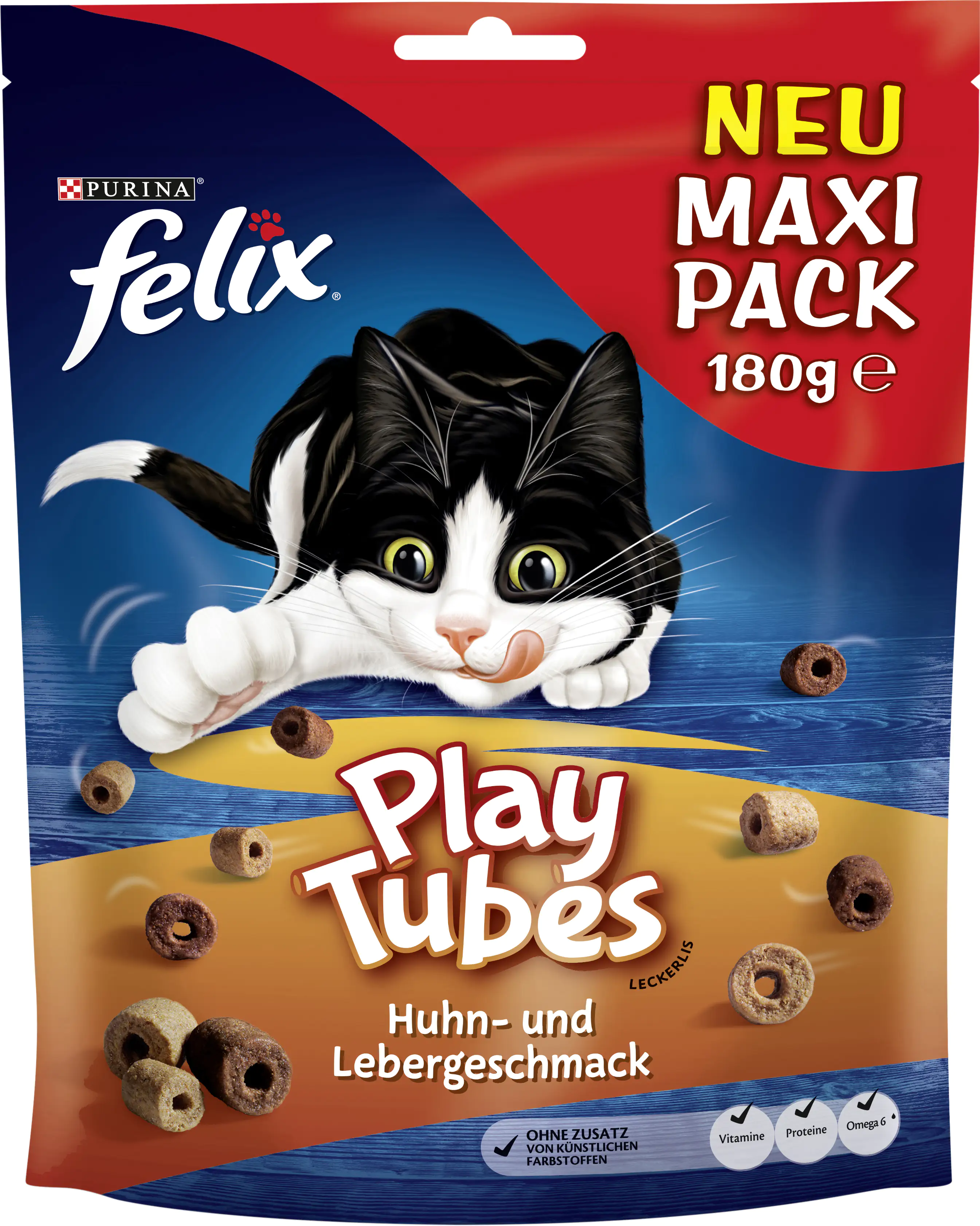 Felix Play Tubes Huhn Leber Katzensnacks 180g kaufen Globus Baumarkt