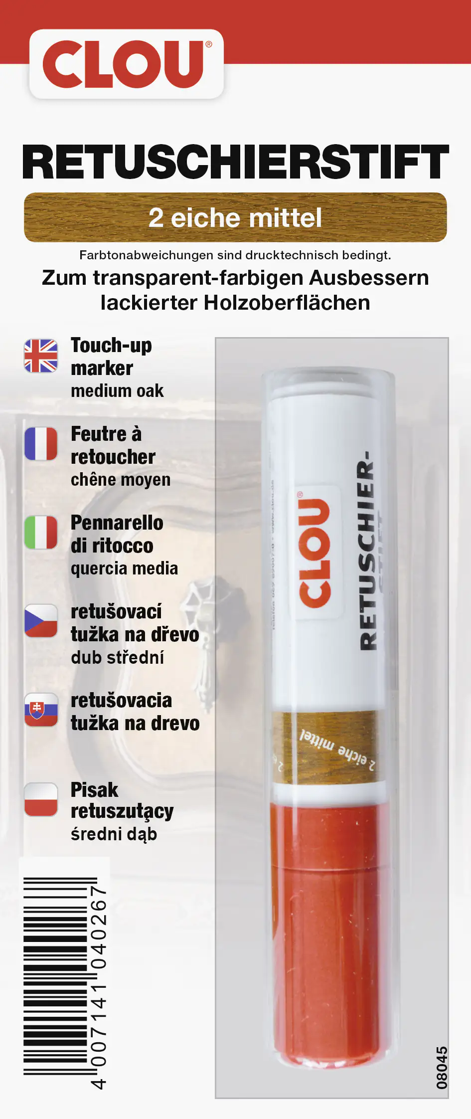 4007141040267_2130372 Clou Retuschierstift eiche mittel