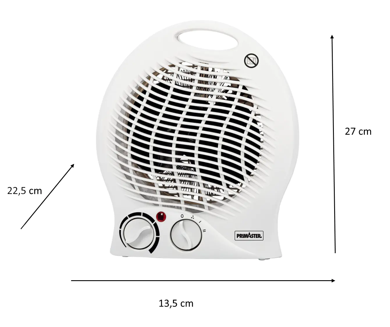 Primaster Heizlüfter 2000 Watt 2 Stufen, regelbares Thermostat