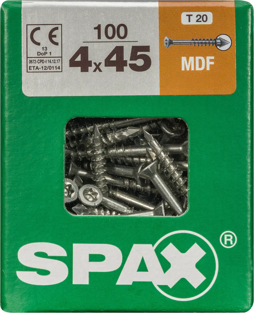 Spax Faserplattenschrauben 4.0 x 45 mm TX 15 - 100 Stk.