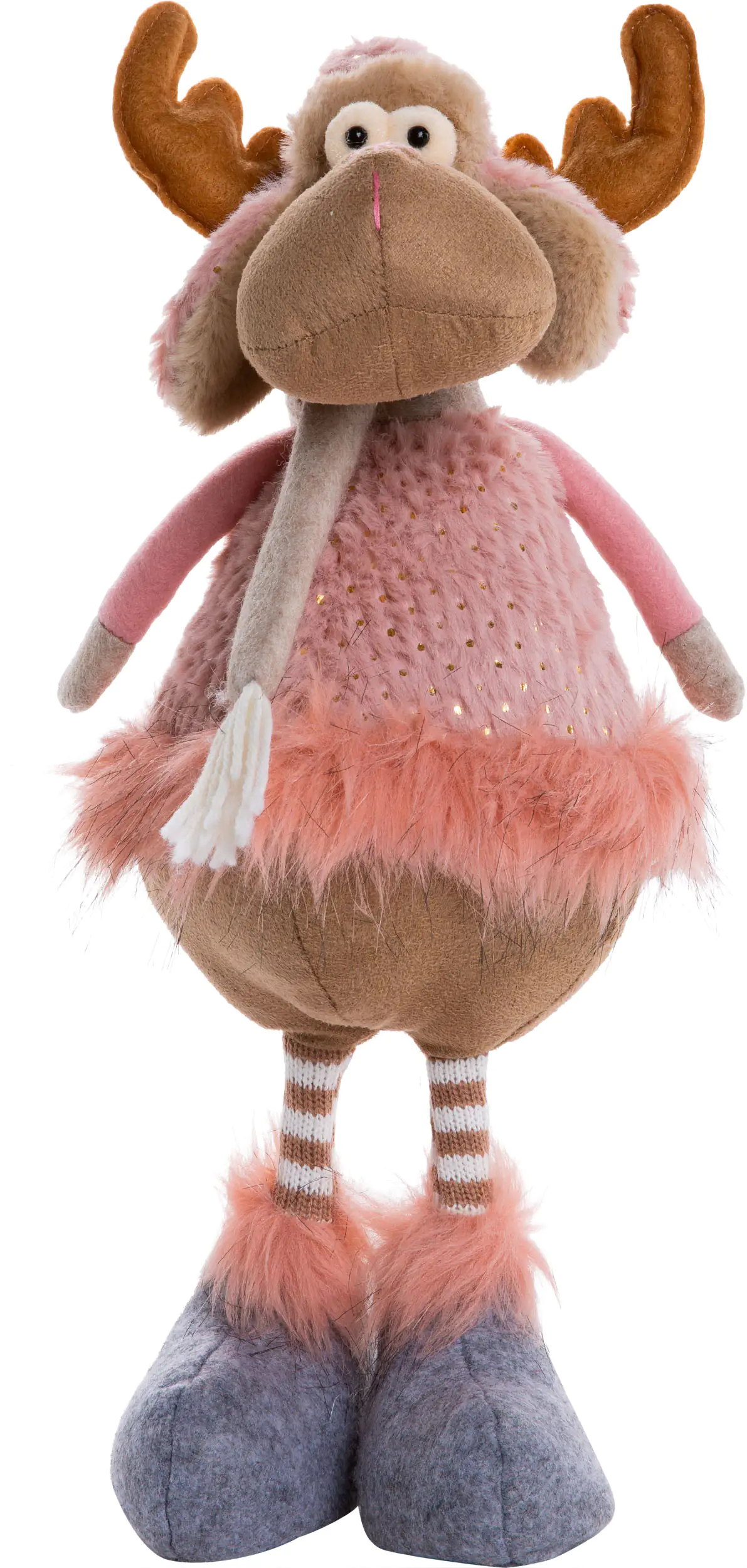 TrendLine Deko Elch 44 cm rosa beige