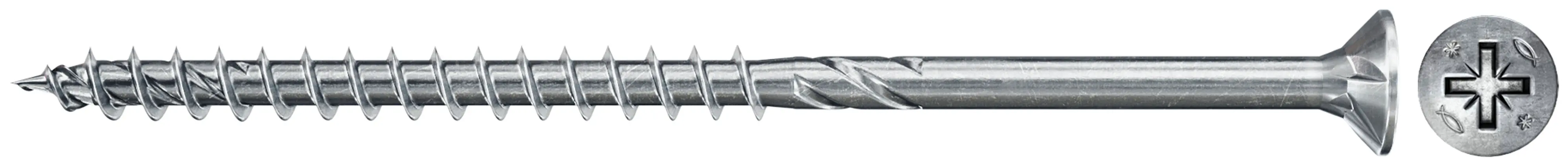 Fischer Universalschrauben 4,0 x 60 mm PZ 2 Senkkopf Teilgewinde 50 Stück