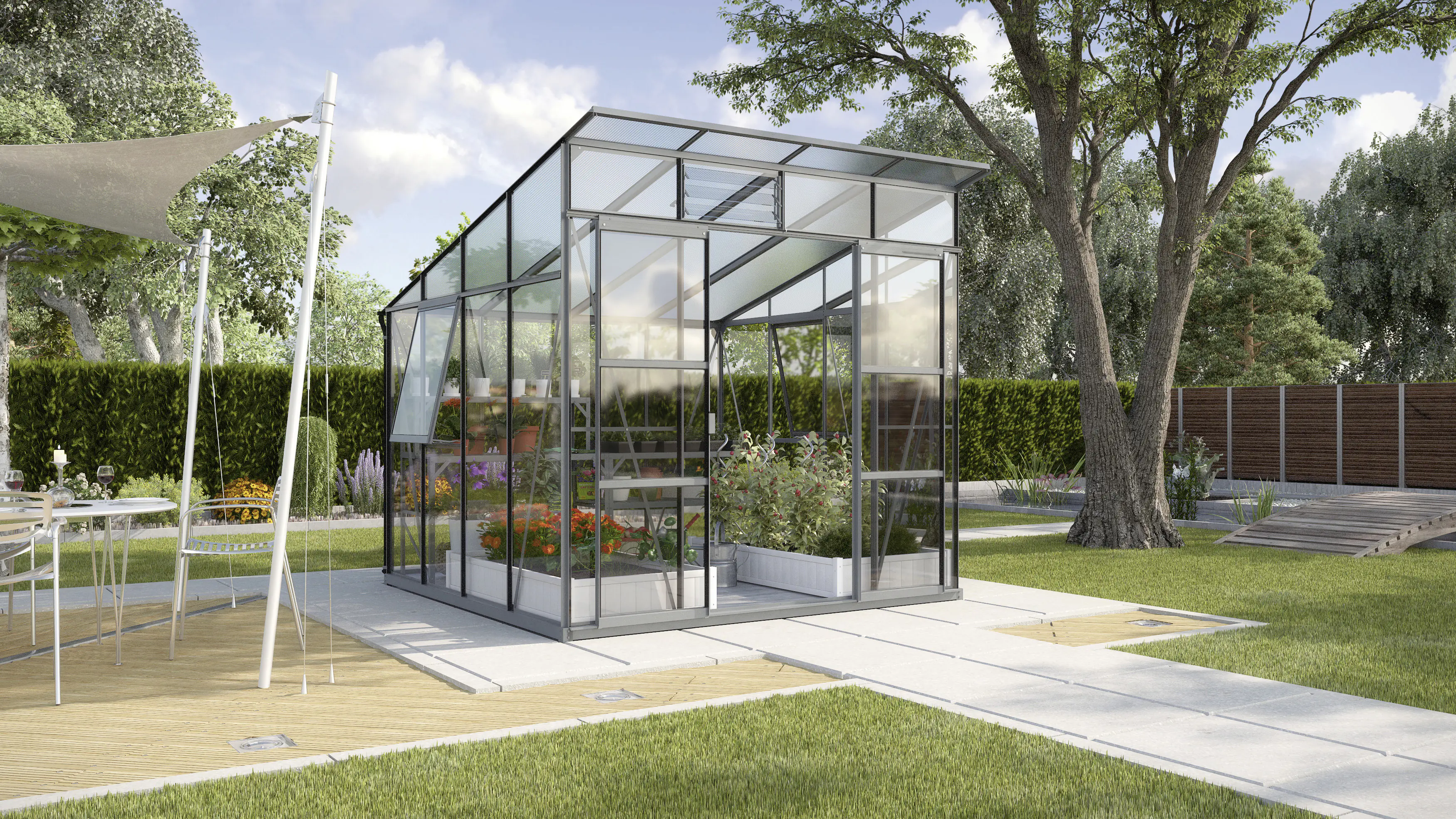 Vitavia Gewächshaus Freya 7600 254 x 254 cm 3 mm ESG