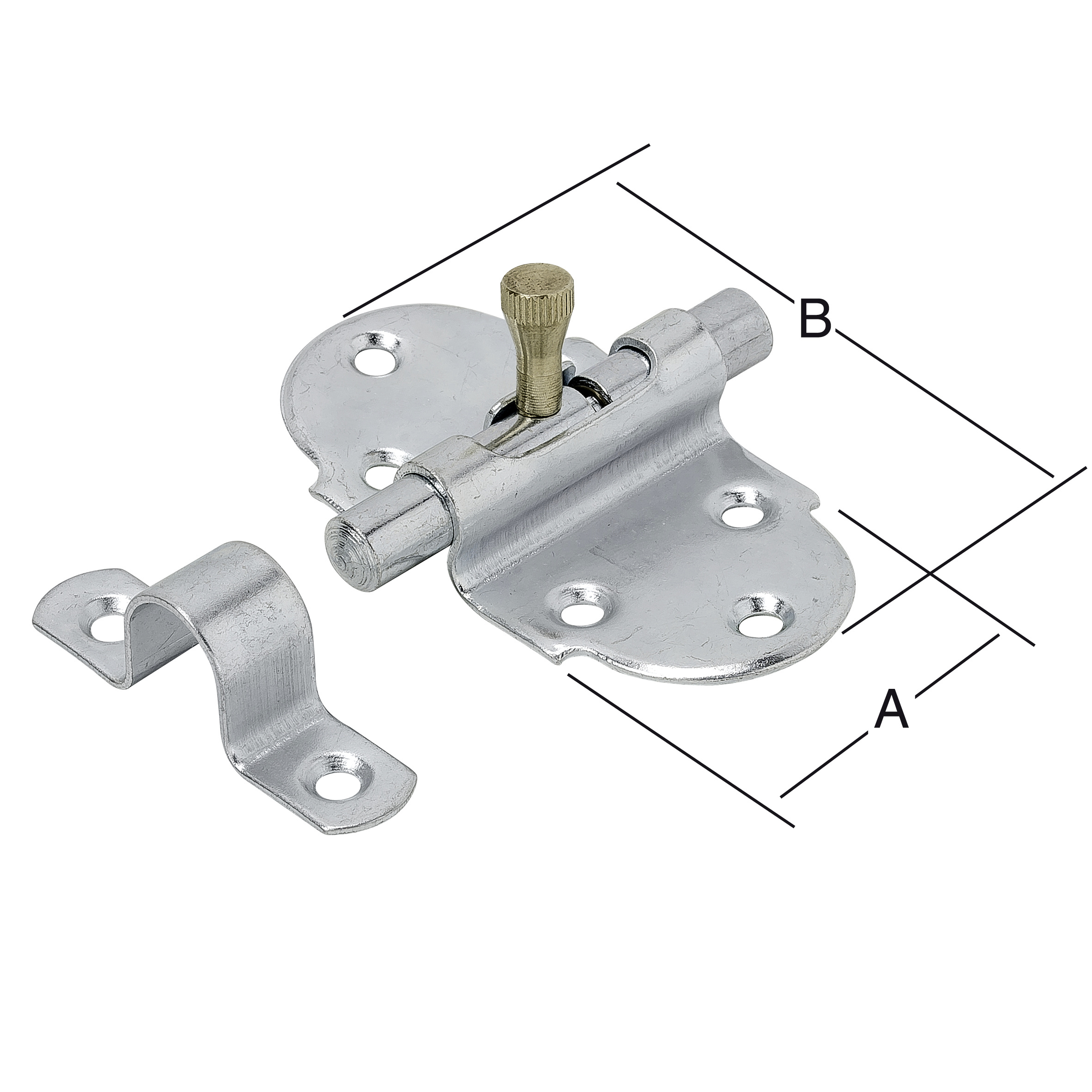 Vormann Feder-Grendelriegel verzinkt 40 x 82 mm