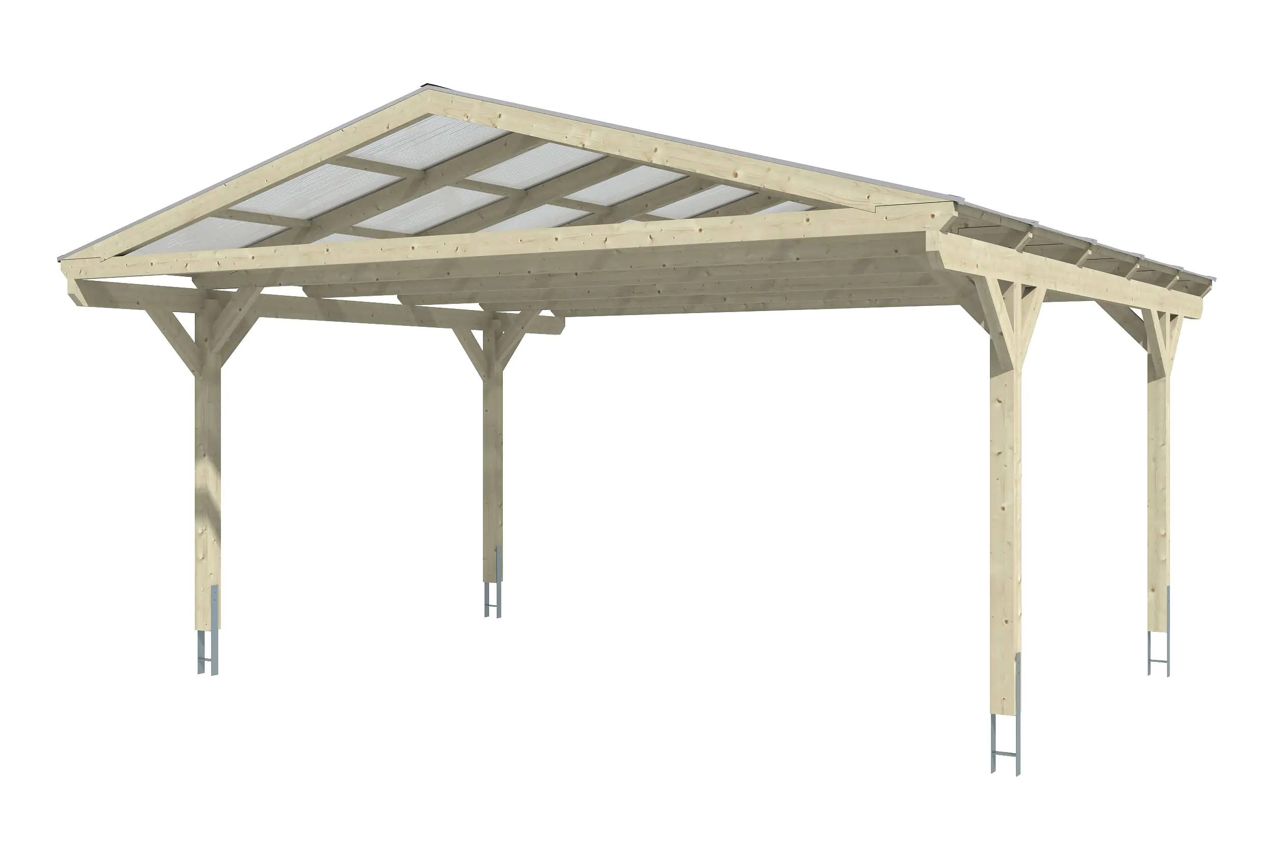 SKAN HOLZ Carport Westerwald 570 x 541 cm, lasiert in Weiß