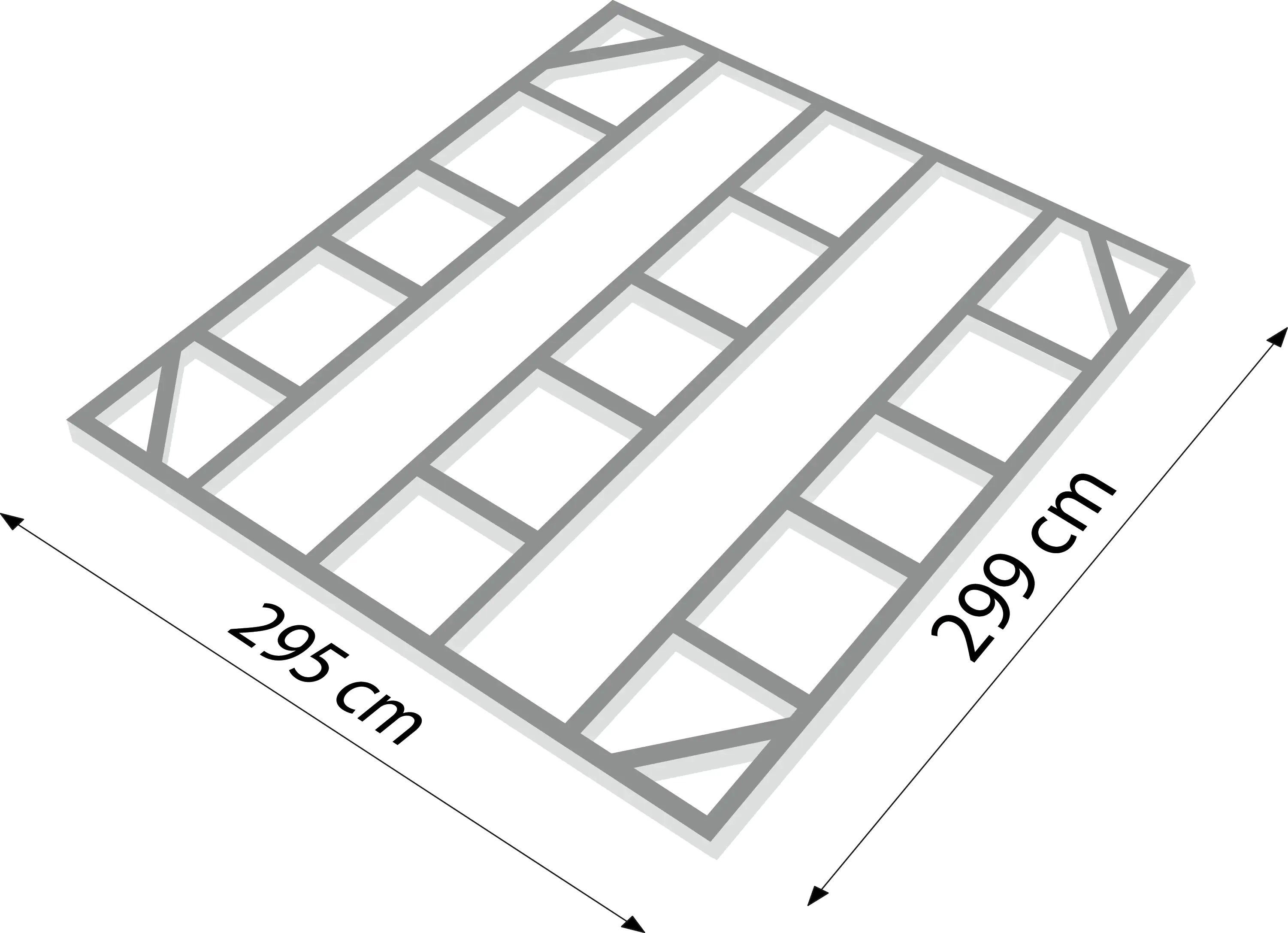 Globel Fundamentbodenrahmen 10 x 10 zu Gerätehaus Dream 1010