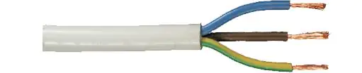Schlauchleitung H05VV-F 3 x 1,0 - 1 Meter, weiß