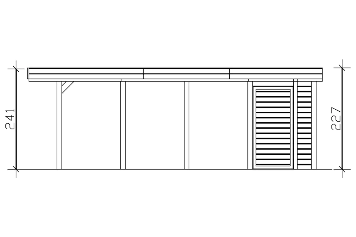 4018211034352_04 SKAN HOLZ Carport Friesland Set 2 314 x 708 cm, lasiert in Nussbaum