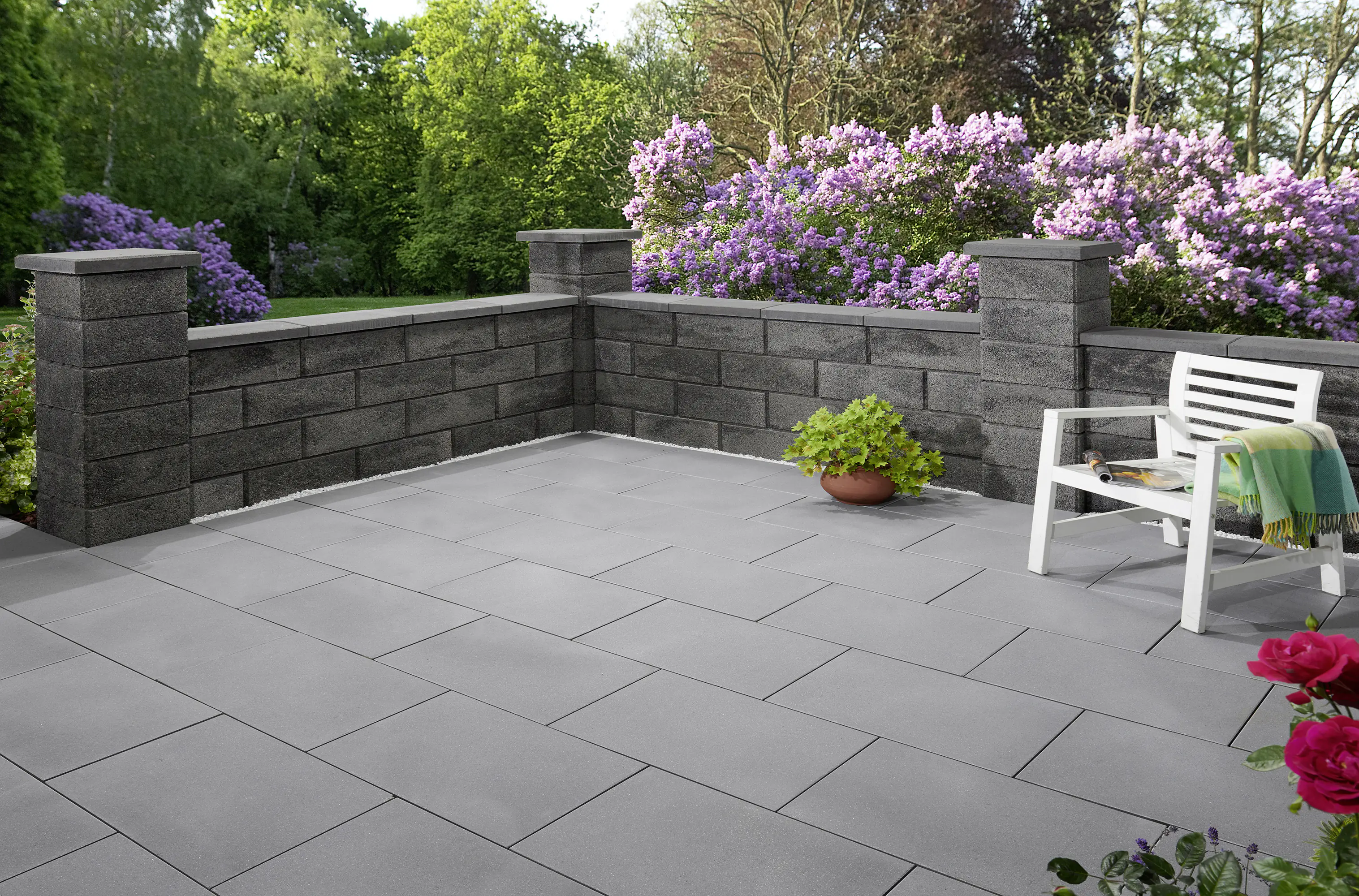 Primaster Pfeilerstein Garten 37,5 x 37,5 x 20 cm grau anthrazit nuanciert