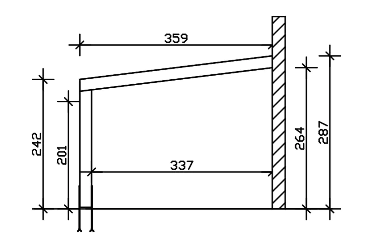 SKAN HOLZ Terrassenüberdachung Novara 557 x 359 cm Leimholz