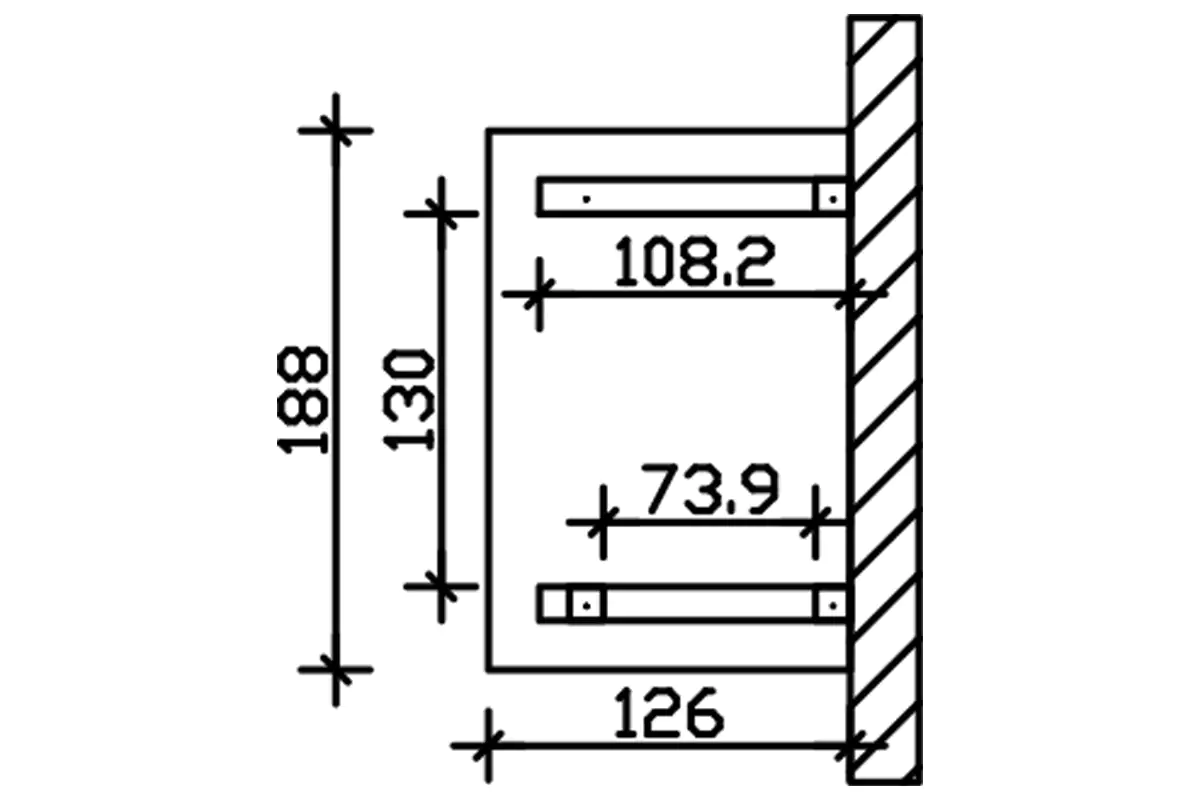 SKAN HOLZ Vordach Wesel Typ 3 188 x 126 cm, lasiert in Eiche hell