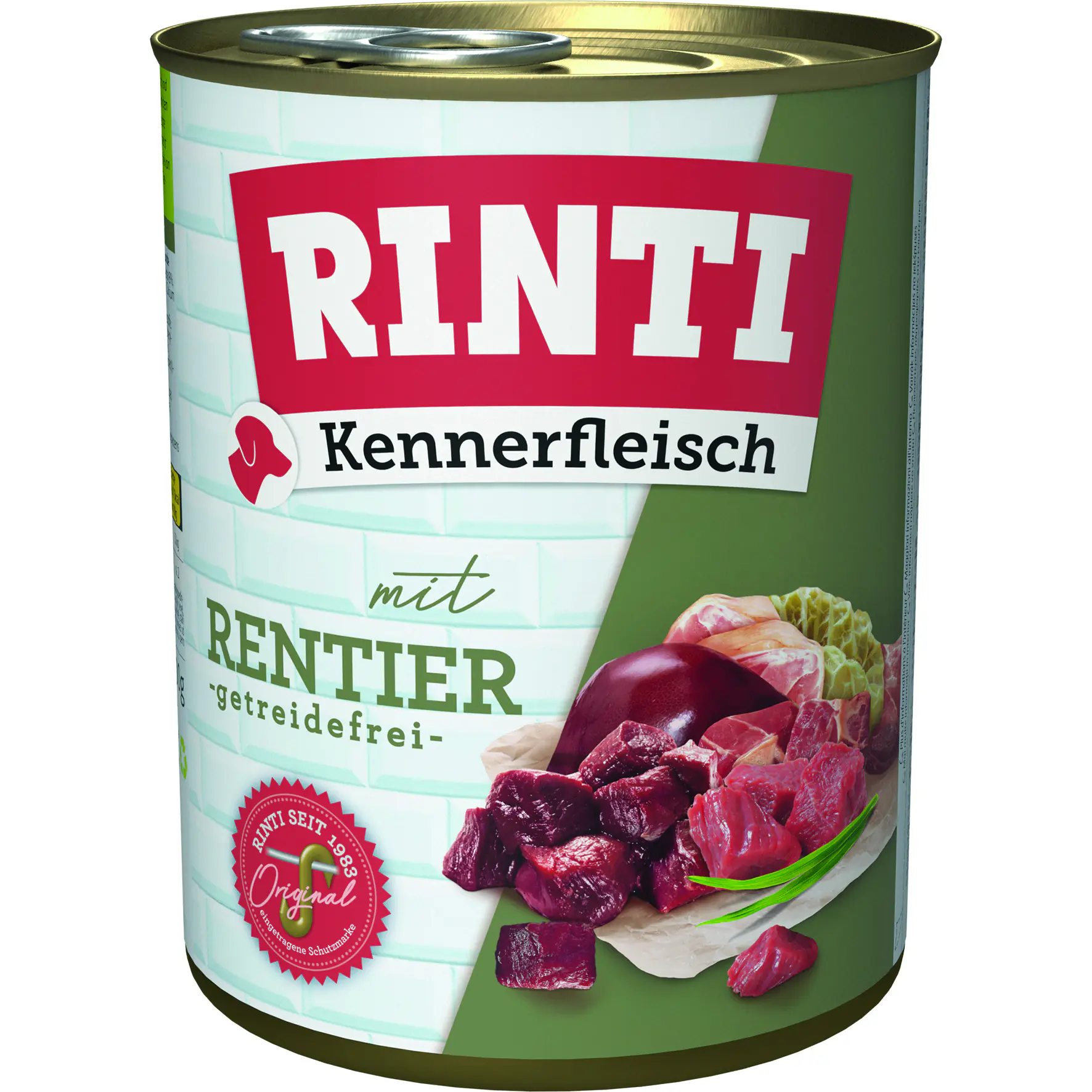 Rinti Kennerfleisch Hundenassfutter Adult getreidefrei 800 g Rentier bei Kartonabnahme