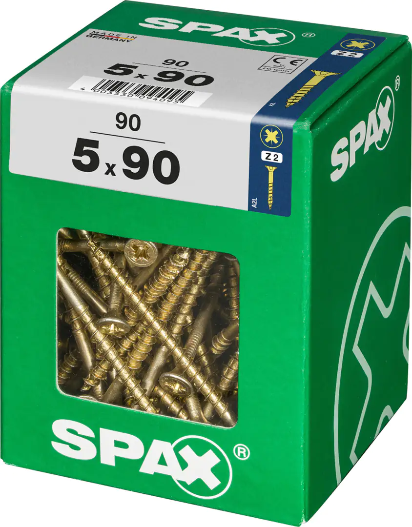 Spax Universalschrauben 5.0 x 90 mm PZ 2 - 90 Stk.
