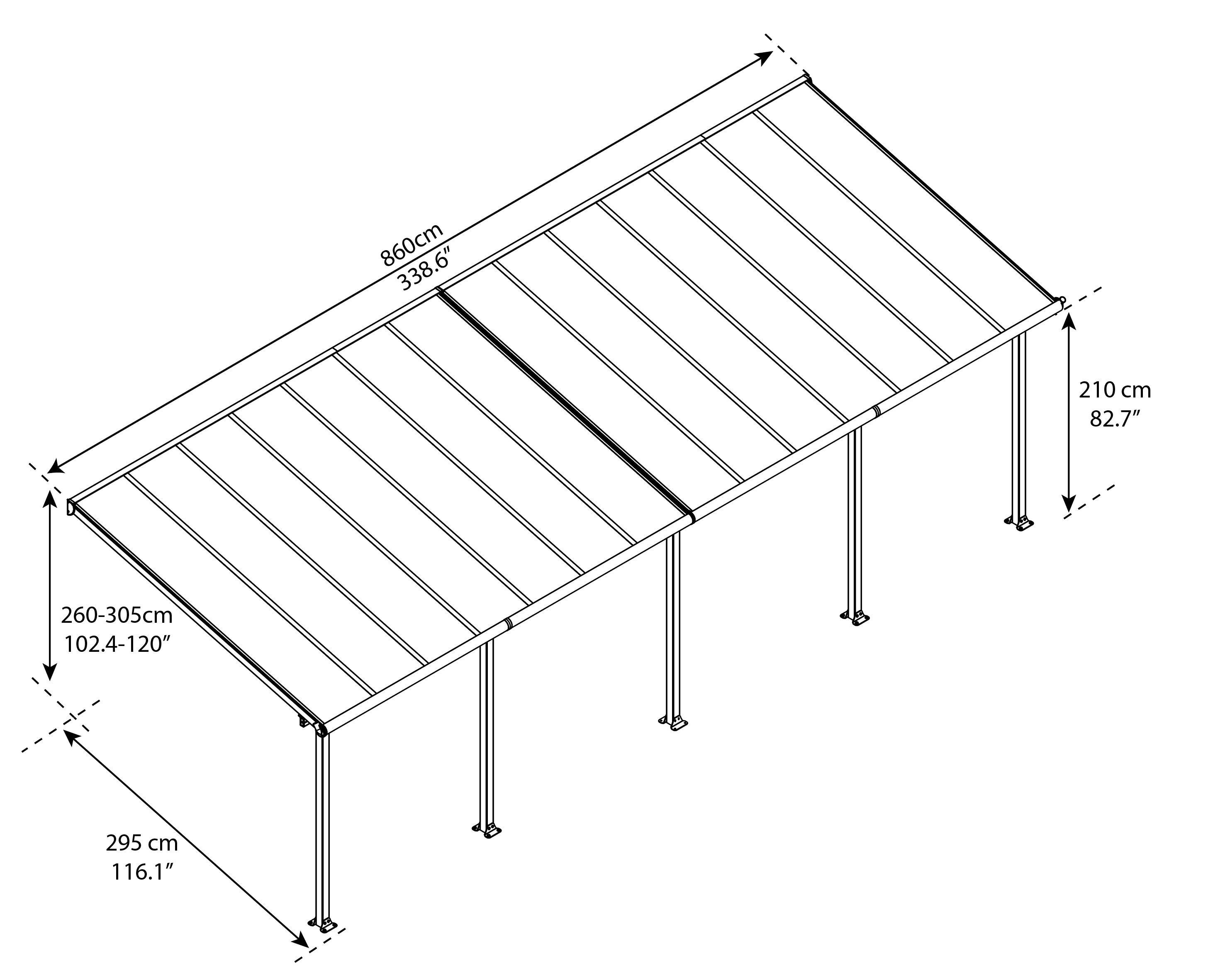 7290108134353_6 Canopia Terrassenüberdachung Olympia 3x8.6