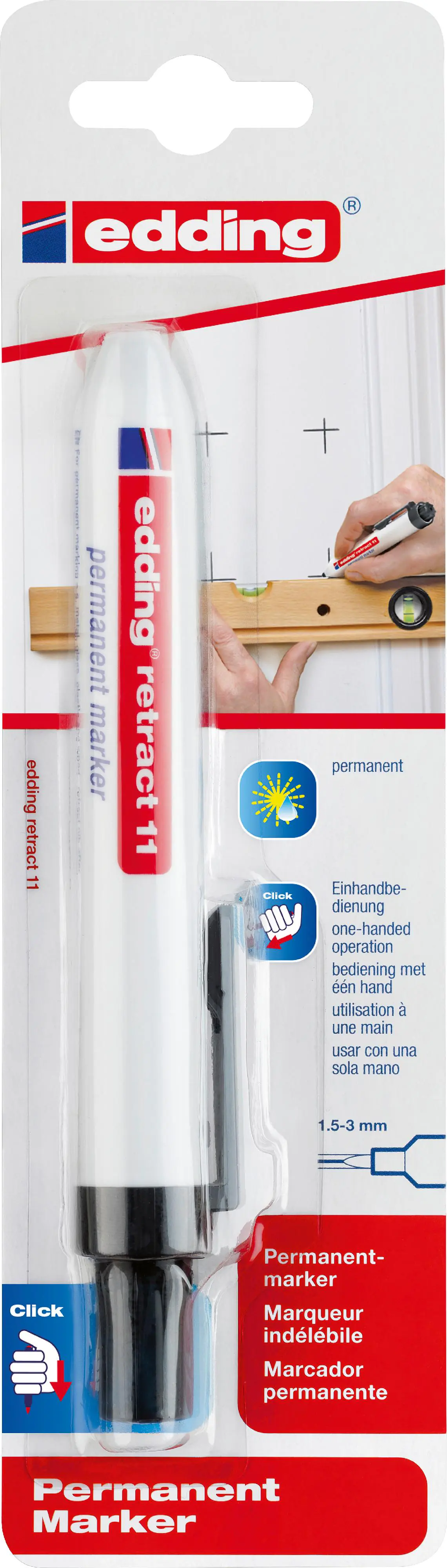 edding retract 11 permanent marker schwarz 1,5 - 3 mm