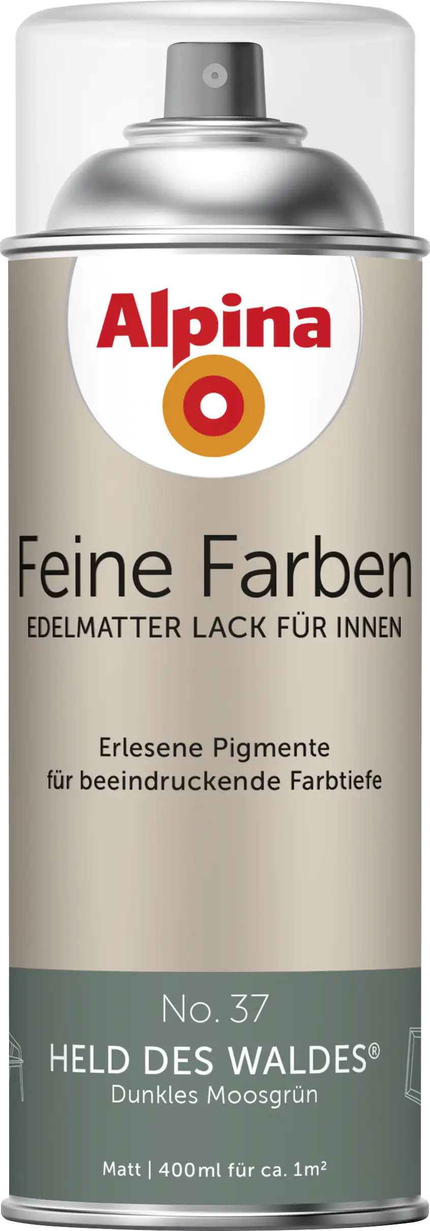 Alpina Feine Farben Sprühlack No. 37 Held des Waldes  moosgrün edelmatt 400 ml