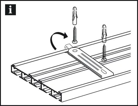 Gardinia Deckenträger für 5-läufige Flächenvorhangschiene, silber