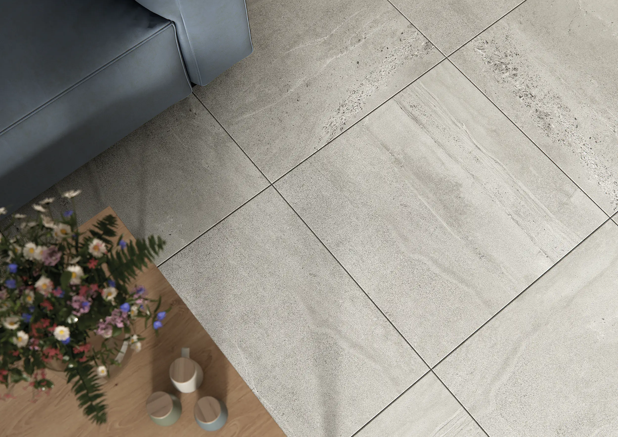 Bodenfliese Feinsteinzeug Harlem 60 x 60 cm grau