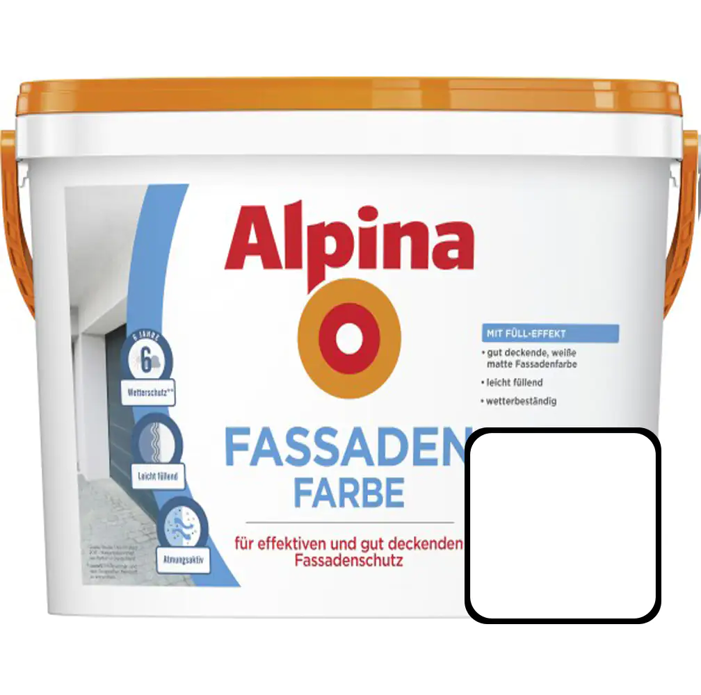 4001244757145 Alpina Fassadenfarbe 2,5 L weiß matt