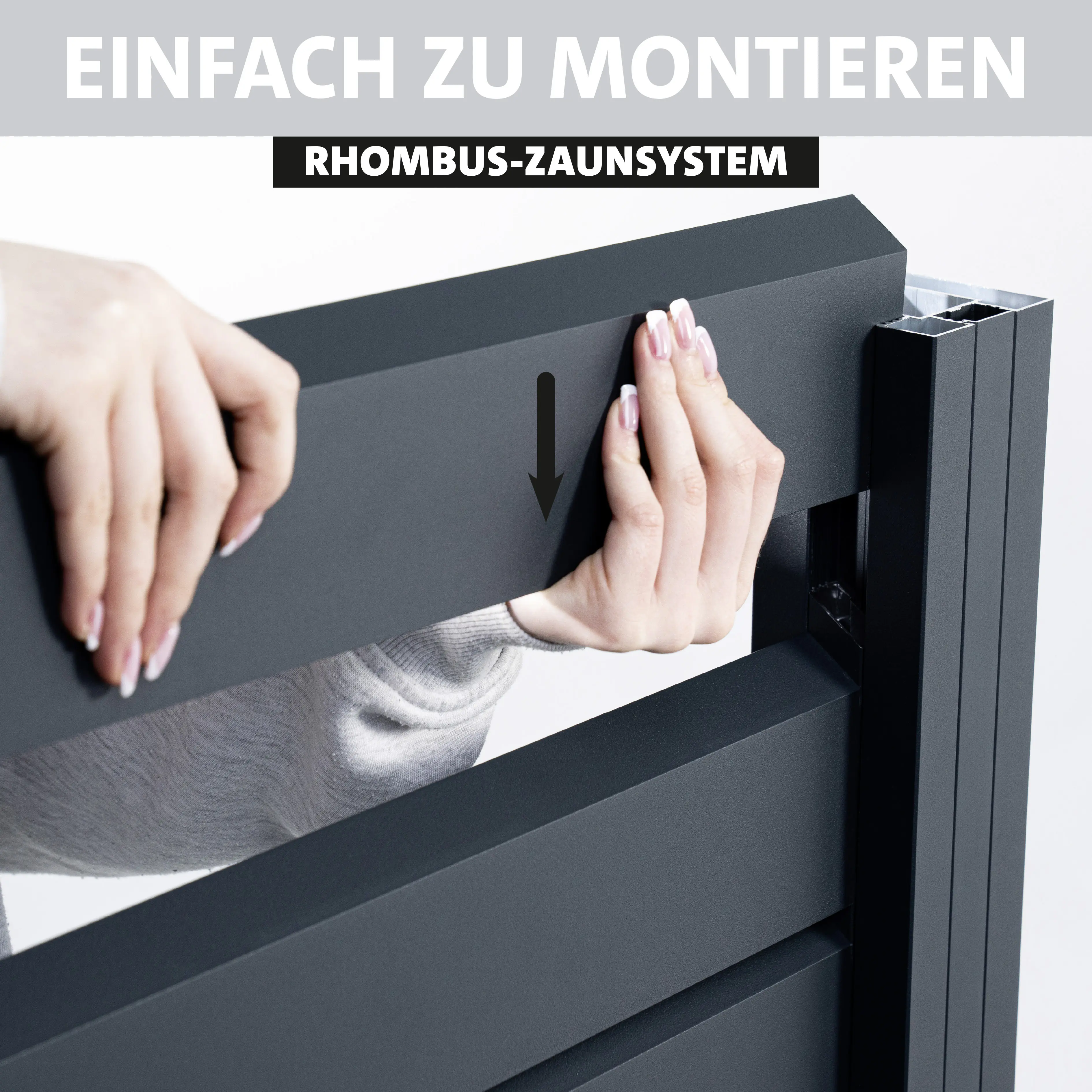 Ambiente Alu-Zaun Erweiterungsset Rhombus MINI 187 x 184,2 cm anthrazit 