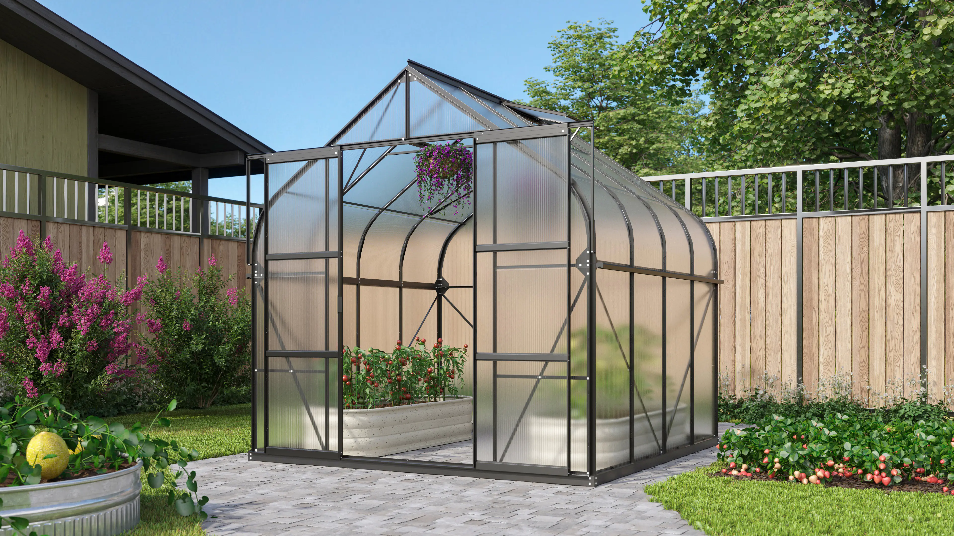 Vitavia Gewächshaus Dione 6700 schwarz 2,64 x 2,58 x 2,55 m