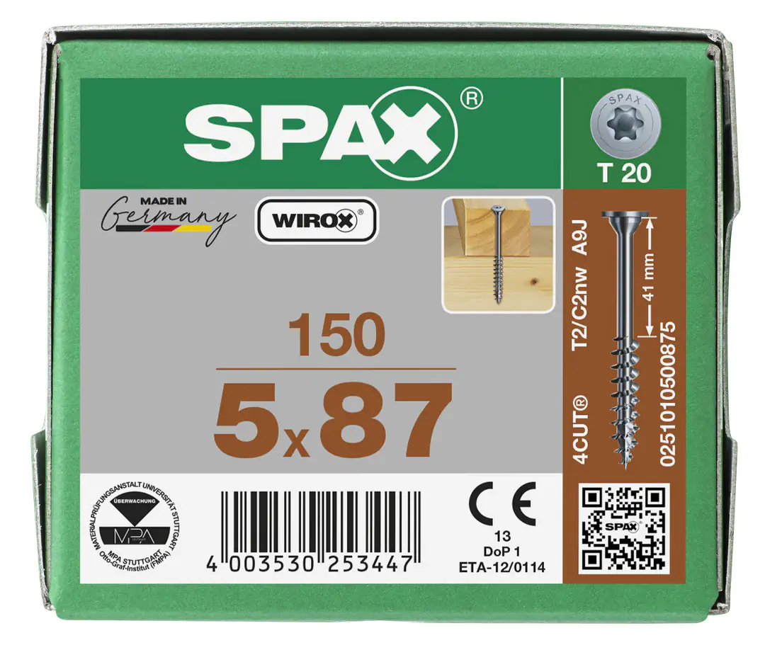Spax Universalschrauben 5.0 x 87 mm TX 20 - 150 Stk.