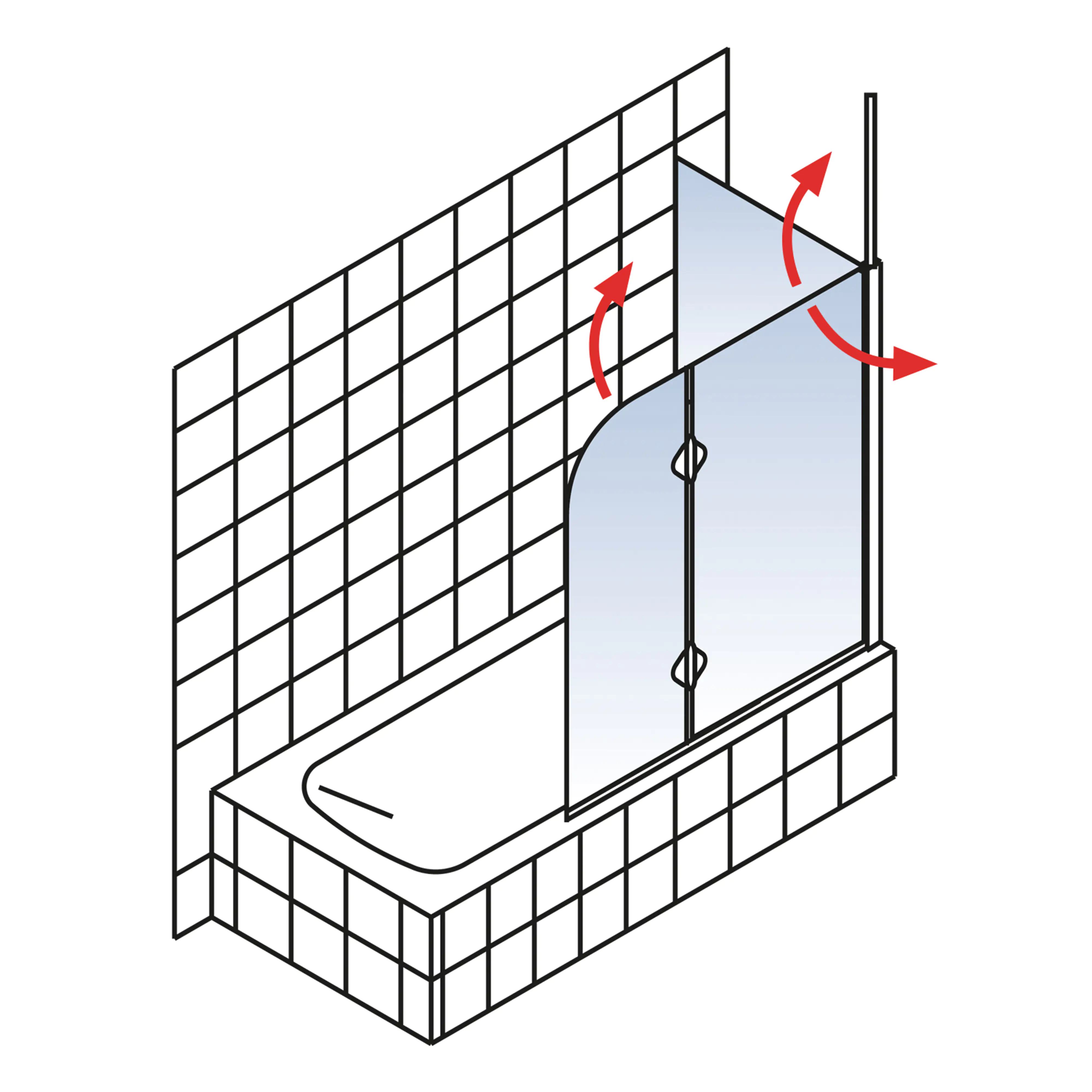 Schulte Badewannenaufsatz D3380 2-tlg. 114,6 x 70 x 140 cm + Seitenwand