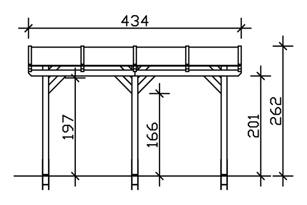 SKAN HOLZ Terrassenüberdachung Siena 434 x 300 cm, Leimholz, natur