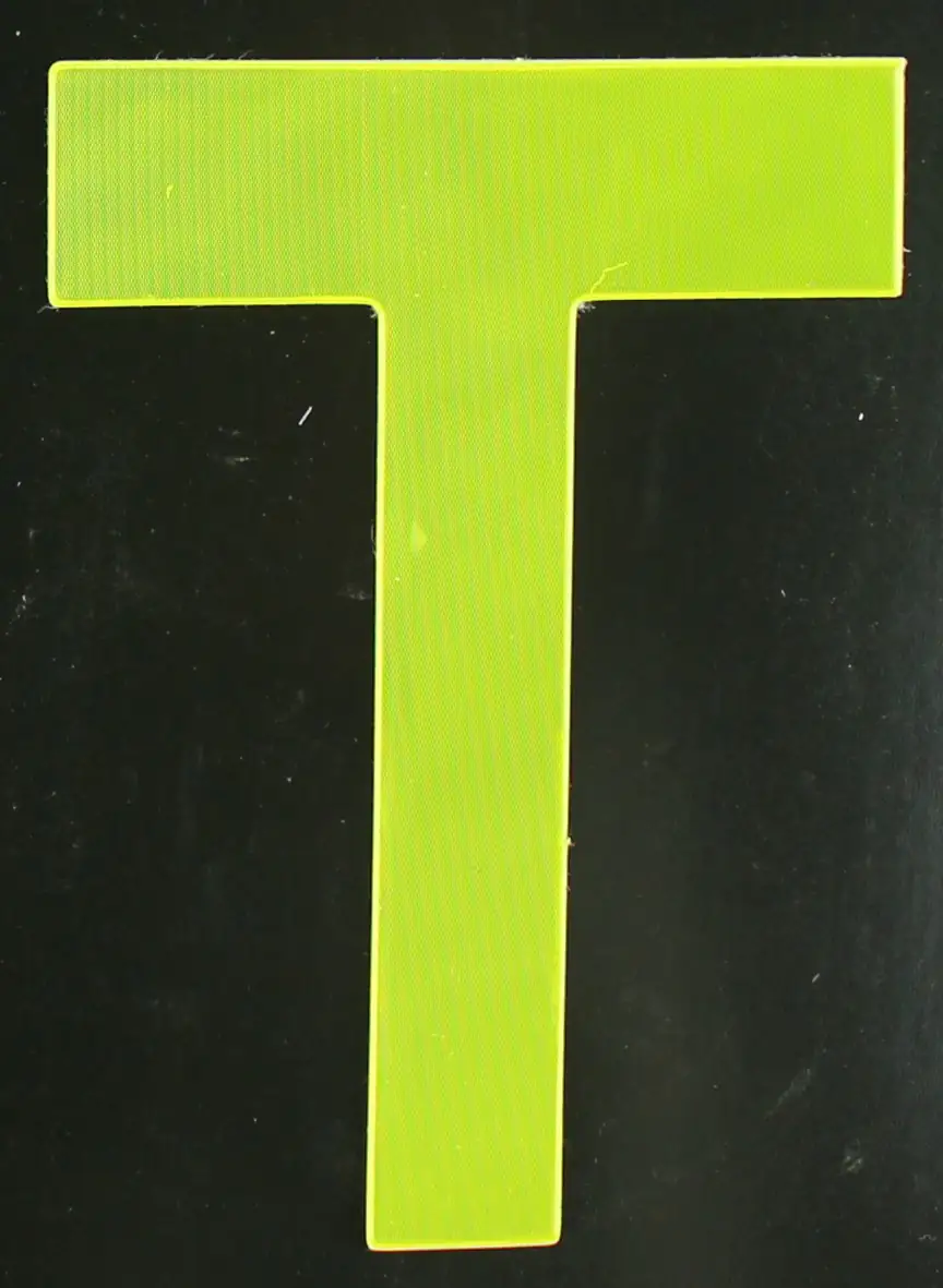 Conacord Reflektierender Klebebuchstabe T gelb "T"