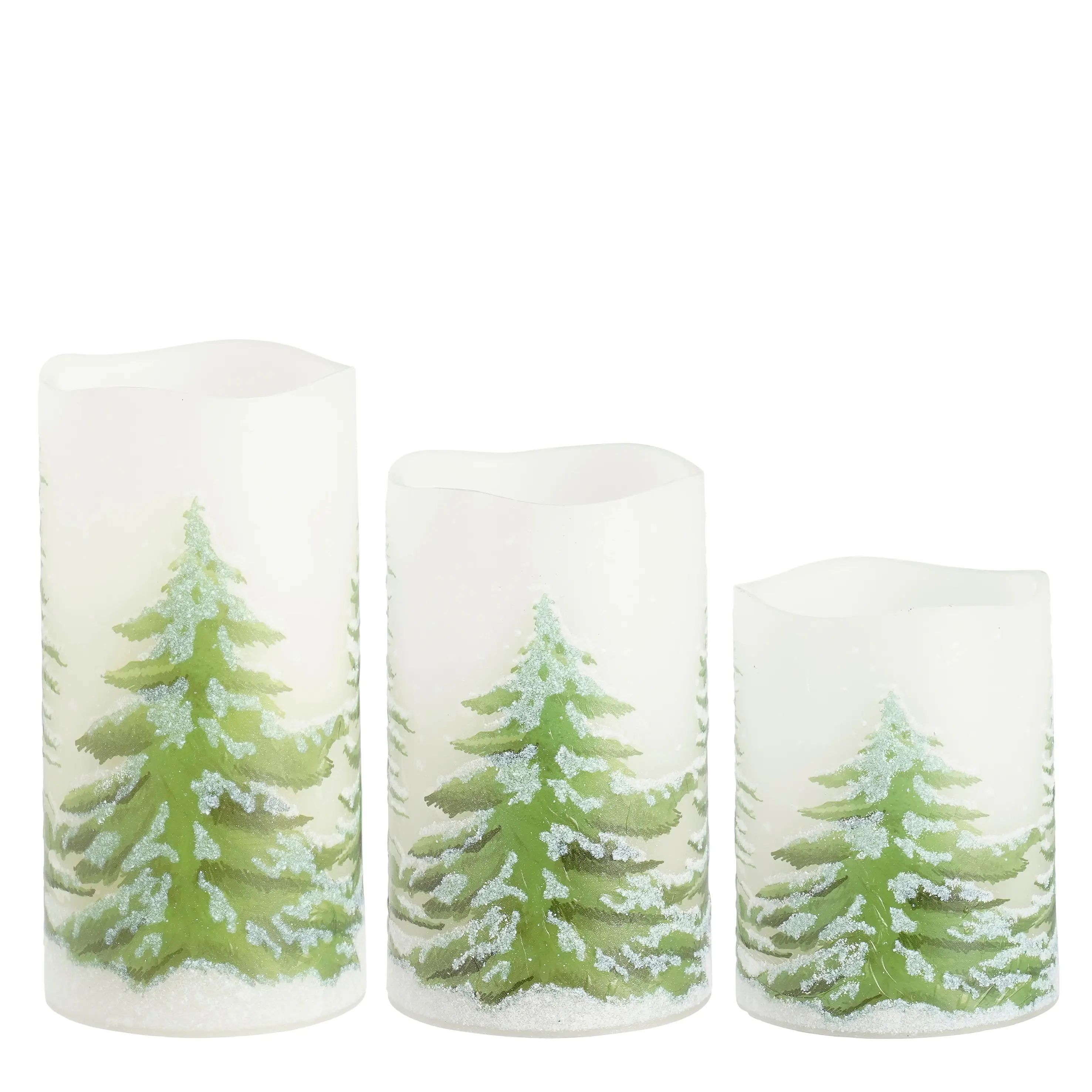 Luca Lightning LED Kerze Baum mit Timer Ø 7,5 x 15 cm warmweiß 3-tlg.