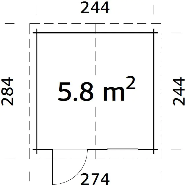 Palmako Gartenhaus Mark 2 244 x 244 cm naturbelassen