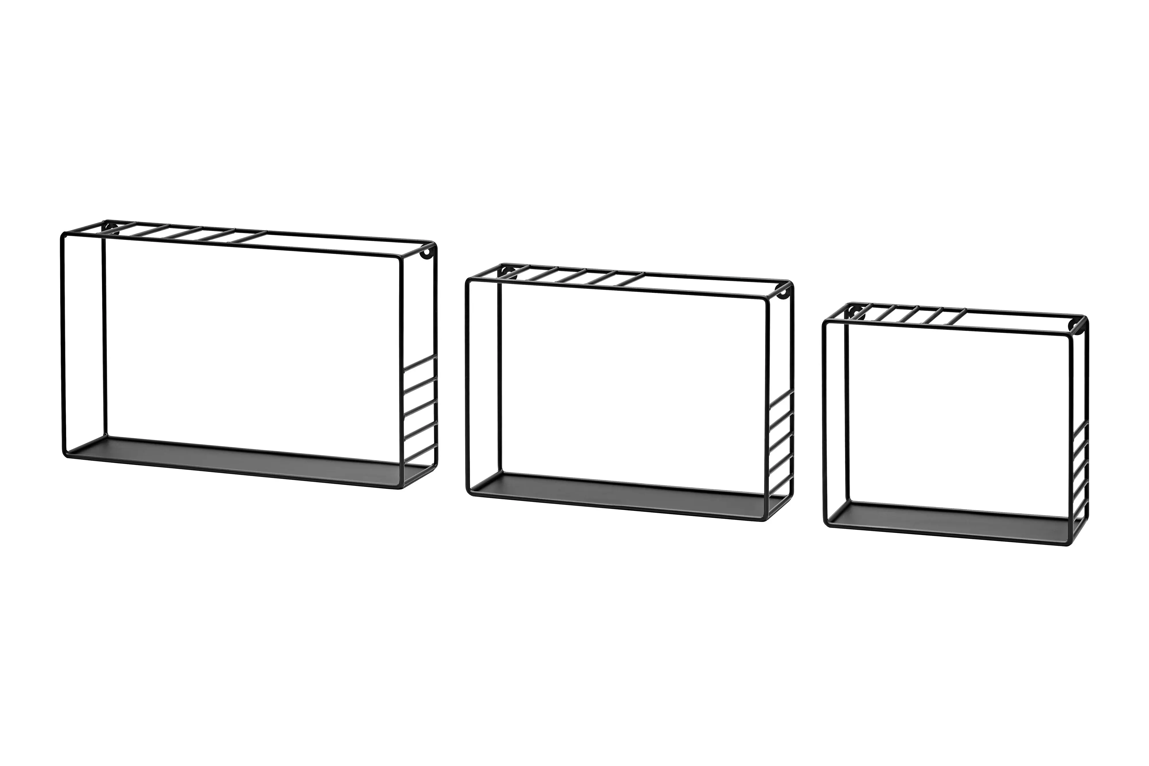 Dolle Wandregal Lynn 42 x 26 cm schwarz 3er-Set