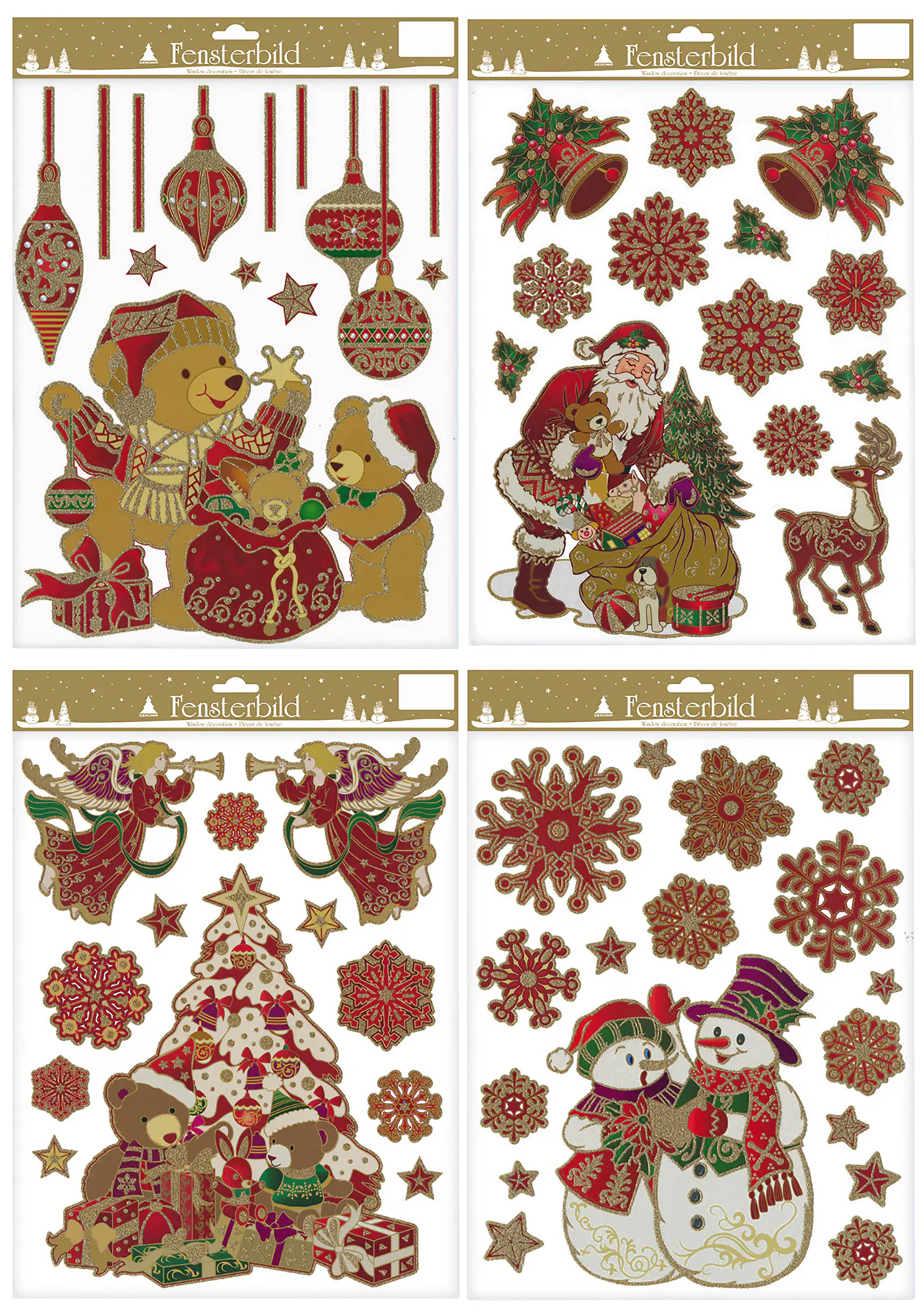 Fensterbild Weihnachten 29 x 41 cm mehrfarbig