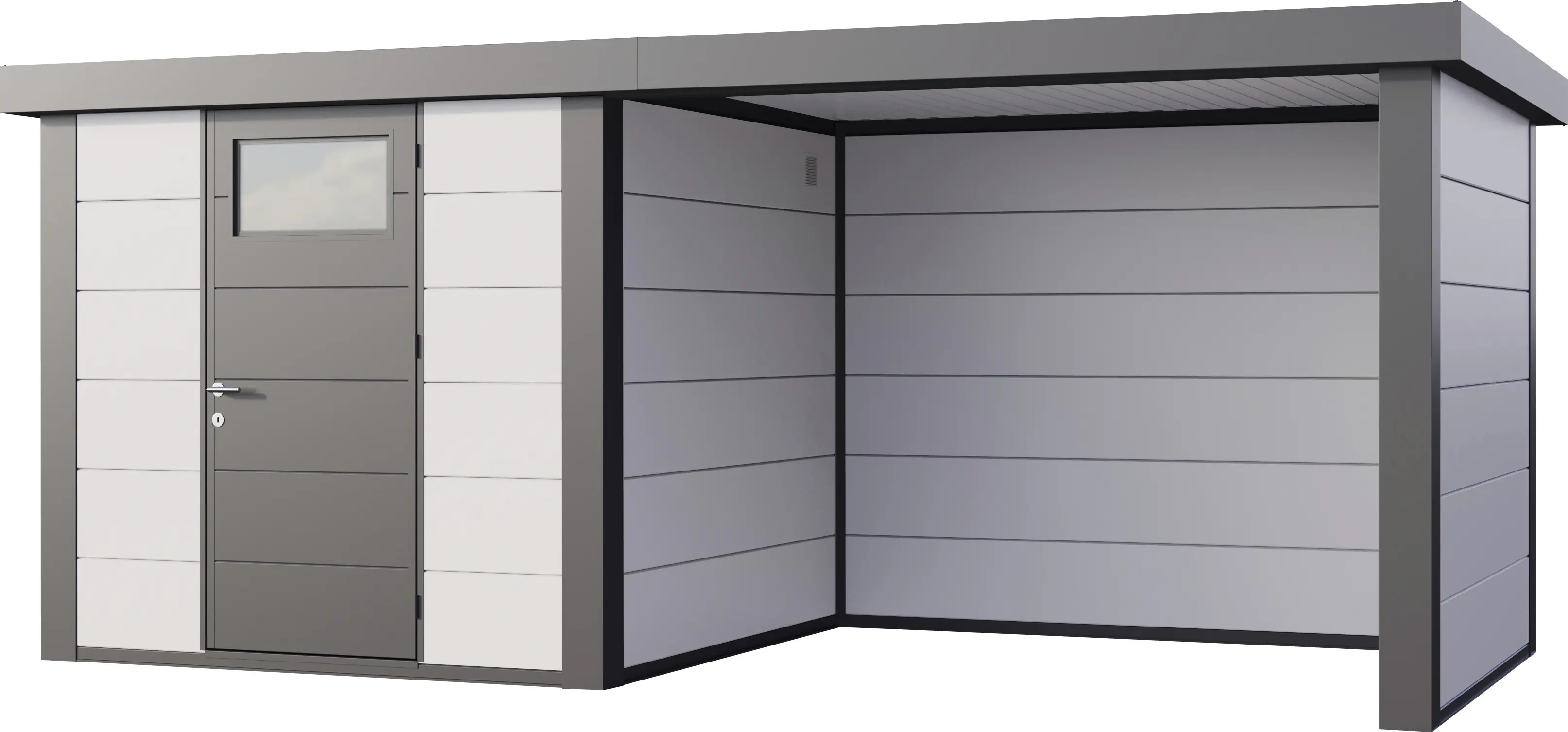 Telluria Gerätehaus Classico Lounge S 2424 rechts weiß 522 x 238 cm