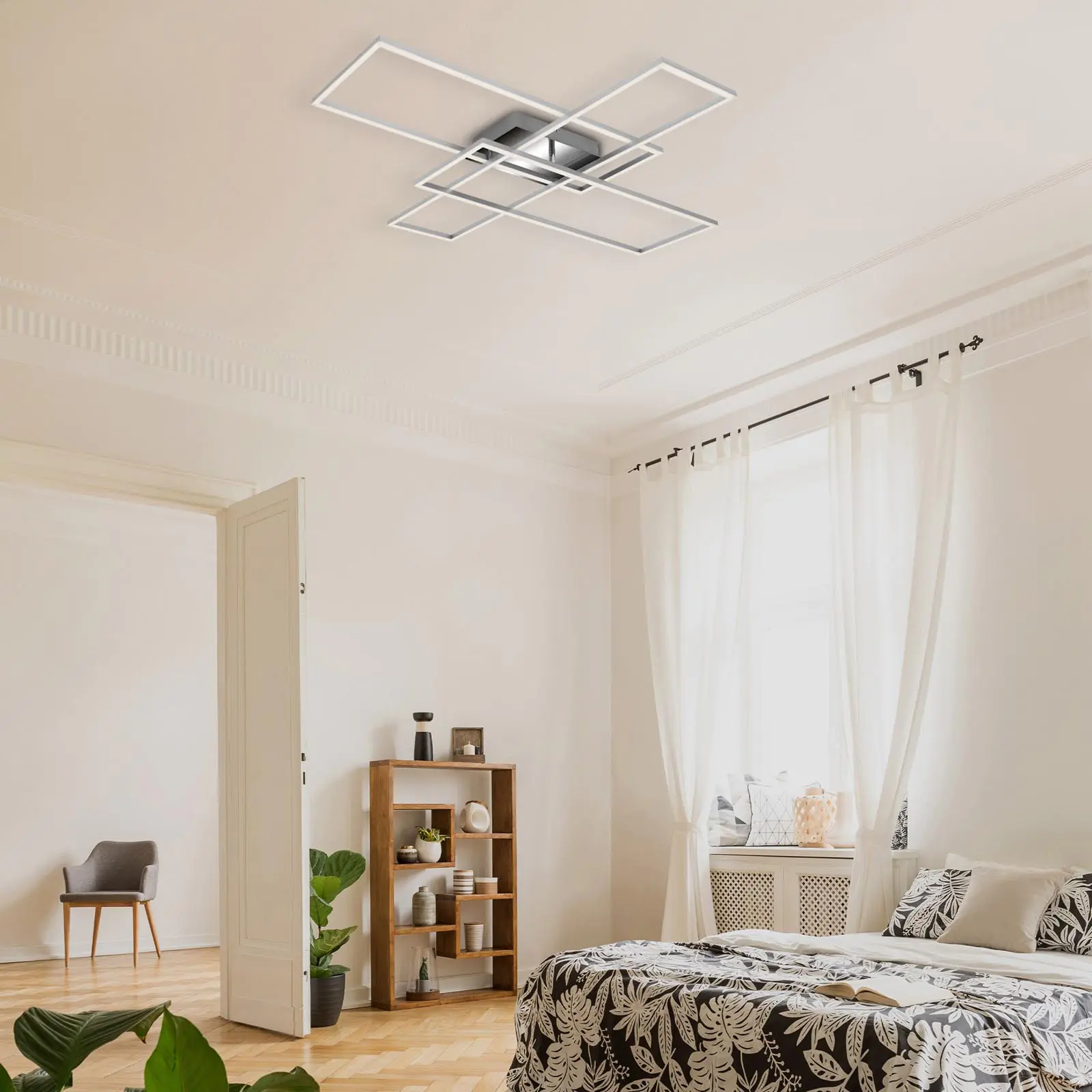 Briloner LED-Wand- und Deckenleuchte chrom-alu 50W Briloner LED-Wand- und Deckenleuchte chrom-alu 50W