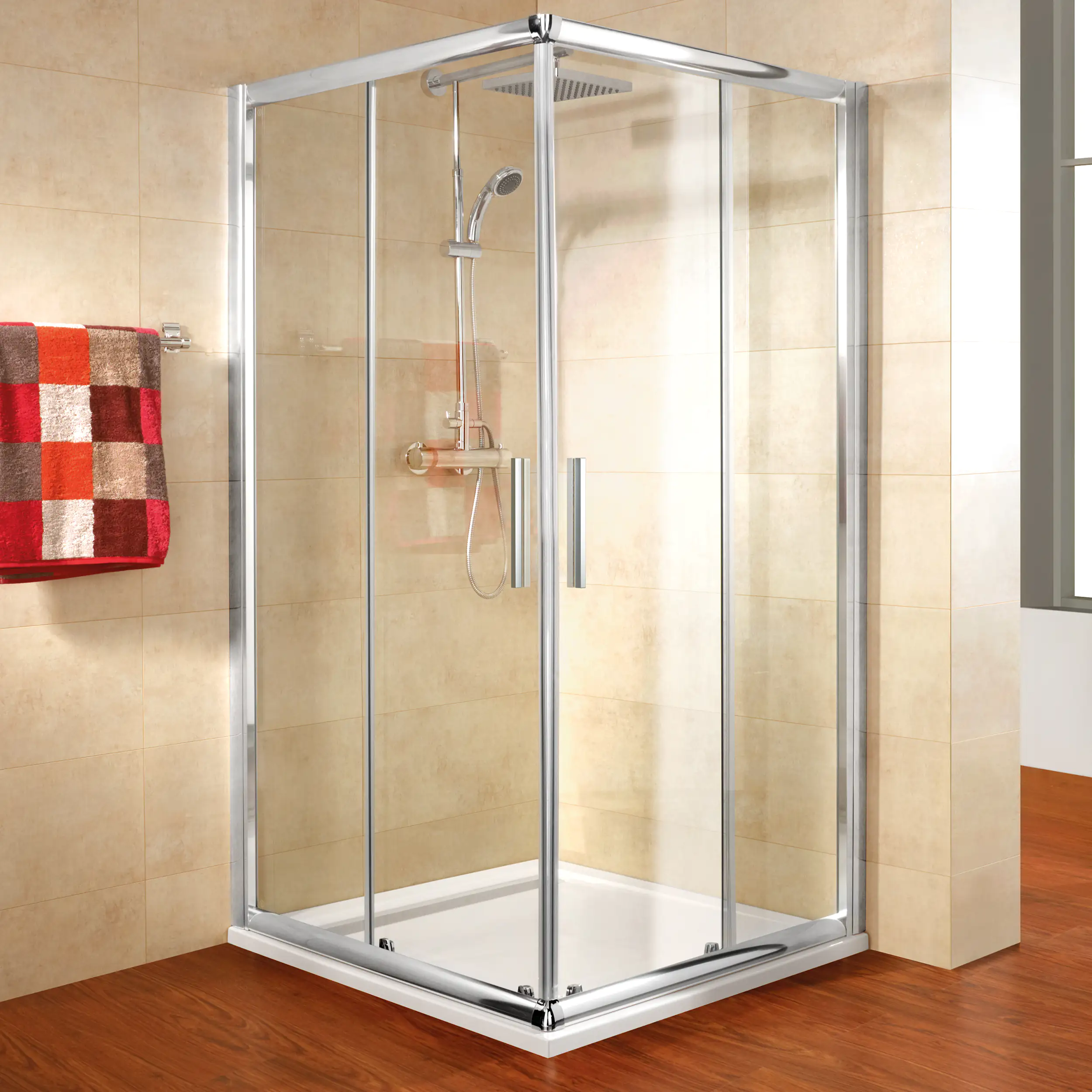 Schulte Eckeinstieg 90 x 90 x 200 cm Kristall/Trend