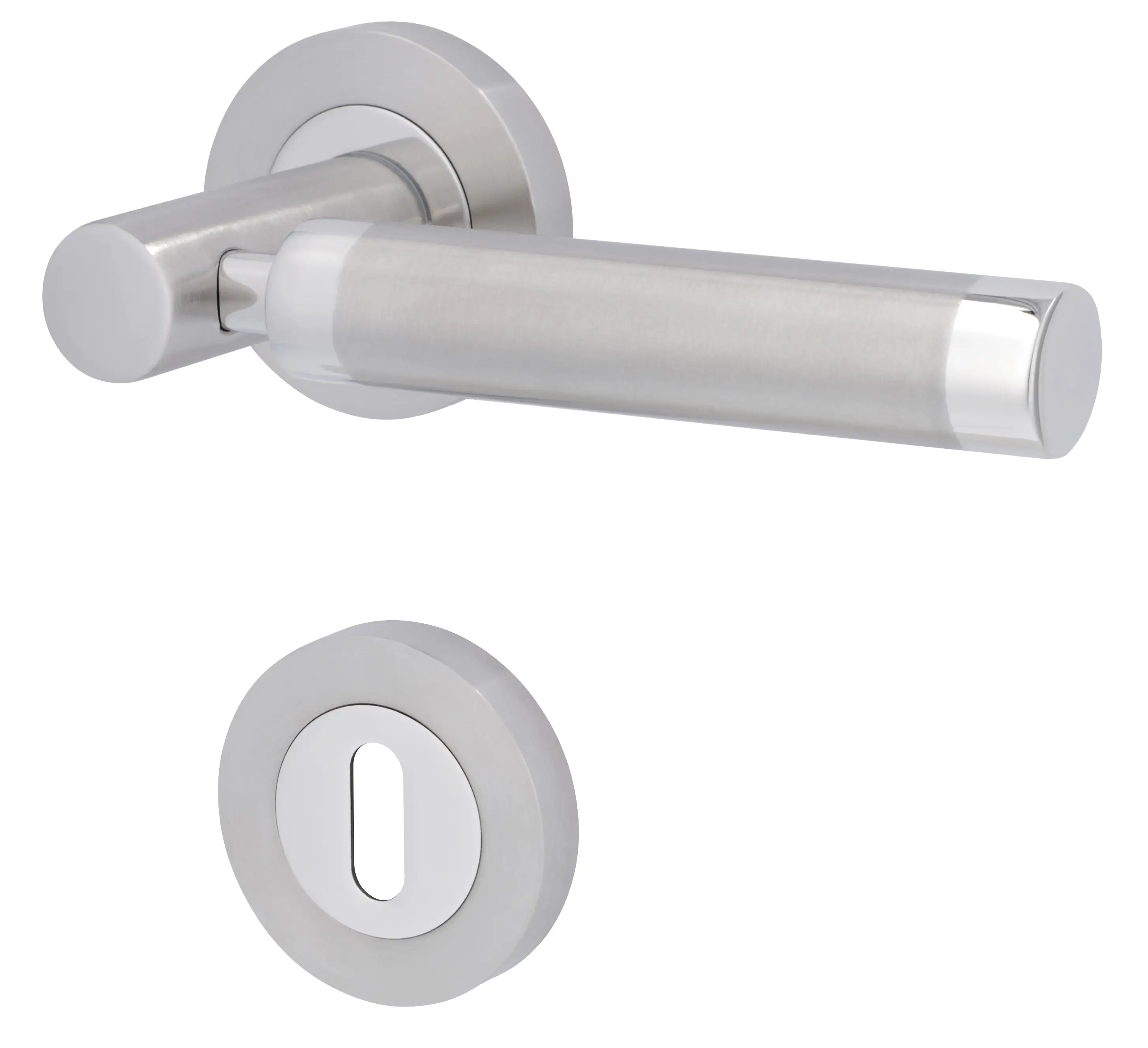 Alpertec BB-Rosettengarnitur Solid 3 Edelstahl silber rund Alpertec BB-Rosettengarnitur Solid 3 Edelstahl silber rund