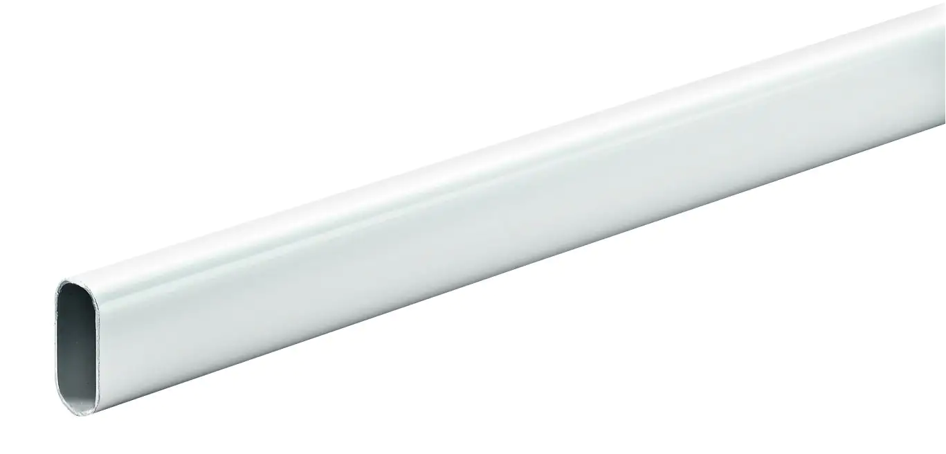 Hettich Schrankrohr für schwere Belastung Ø 30/15 x 1200 mm, oval, weiß