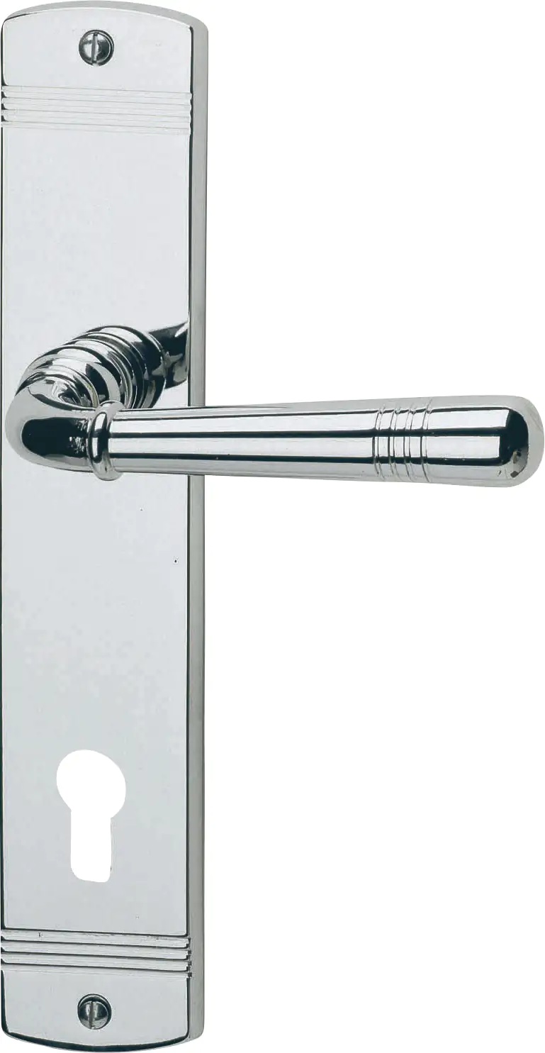 Alpertec PZ-Langschildgarnitur Sale Messing silber abgerundet