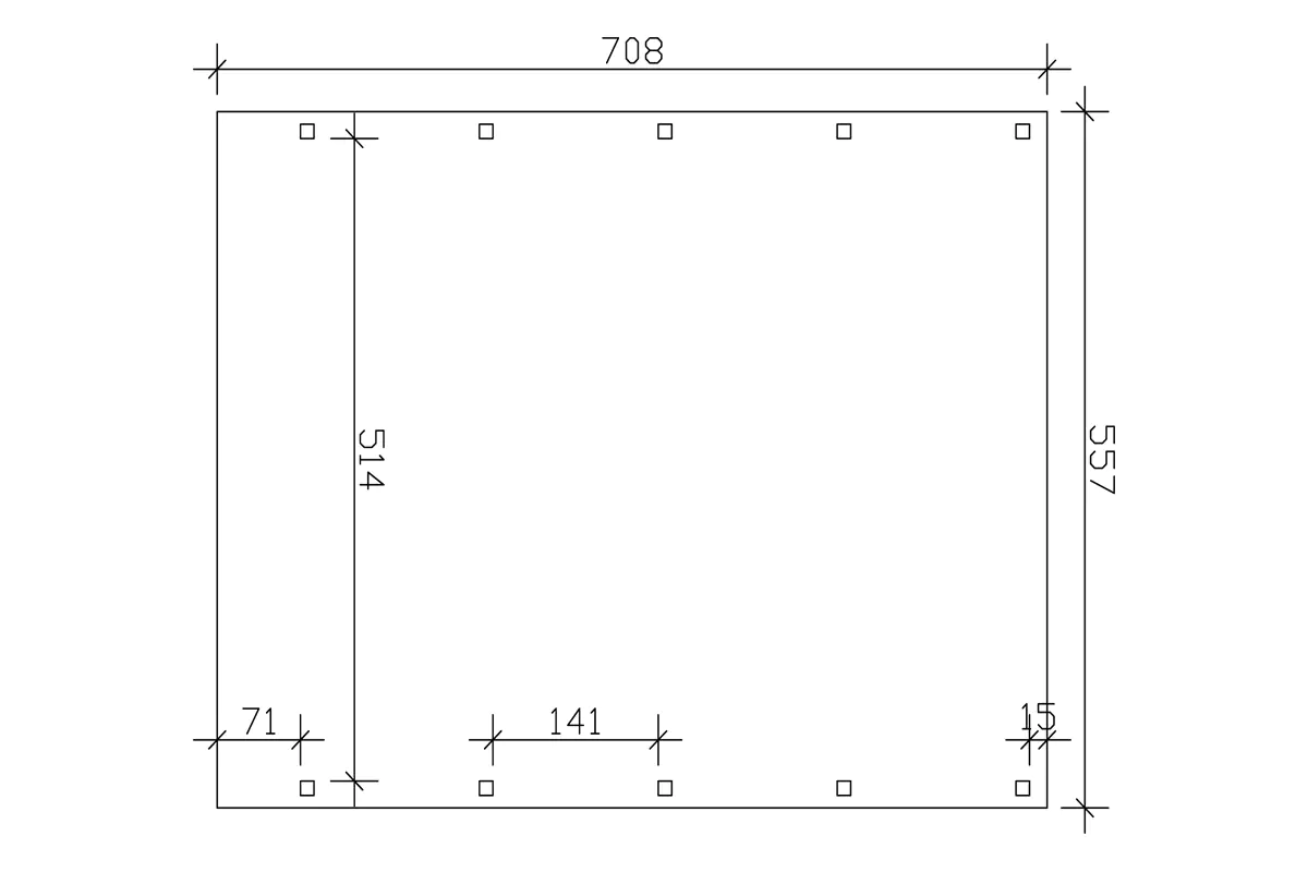 SKAN HOLZ Carport Friesland 557 x 708 cm mit EPDM-Dach