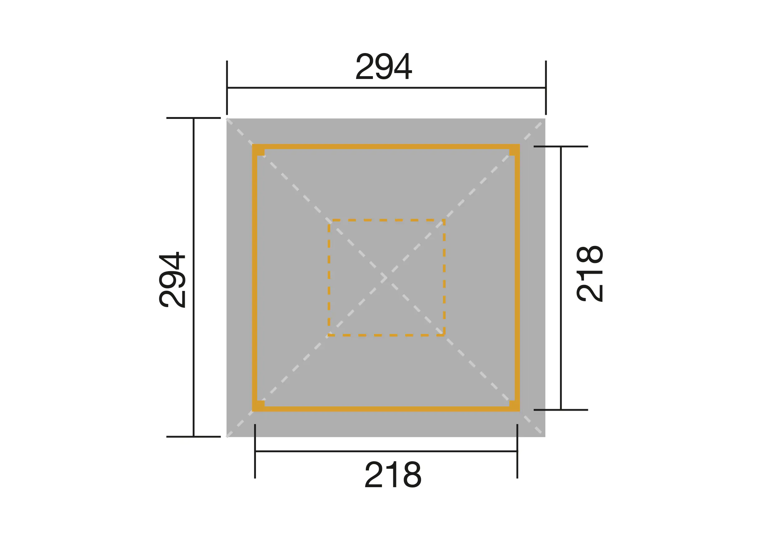 Weka Gartenhaus Gartenoase 218 x 218 cm natur mit Dachaufsatz