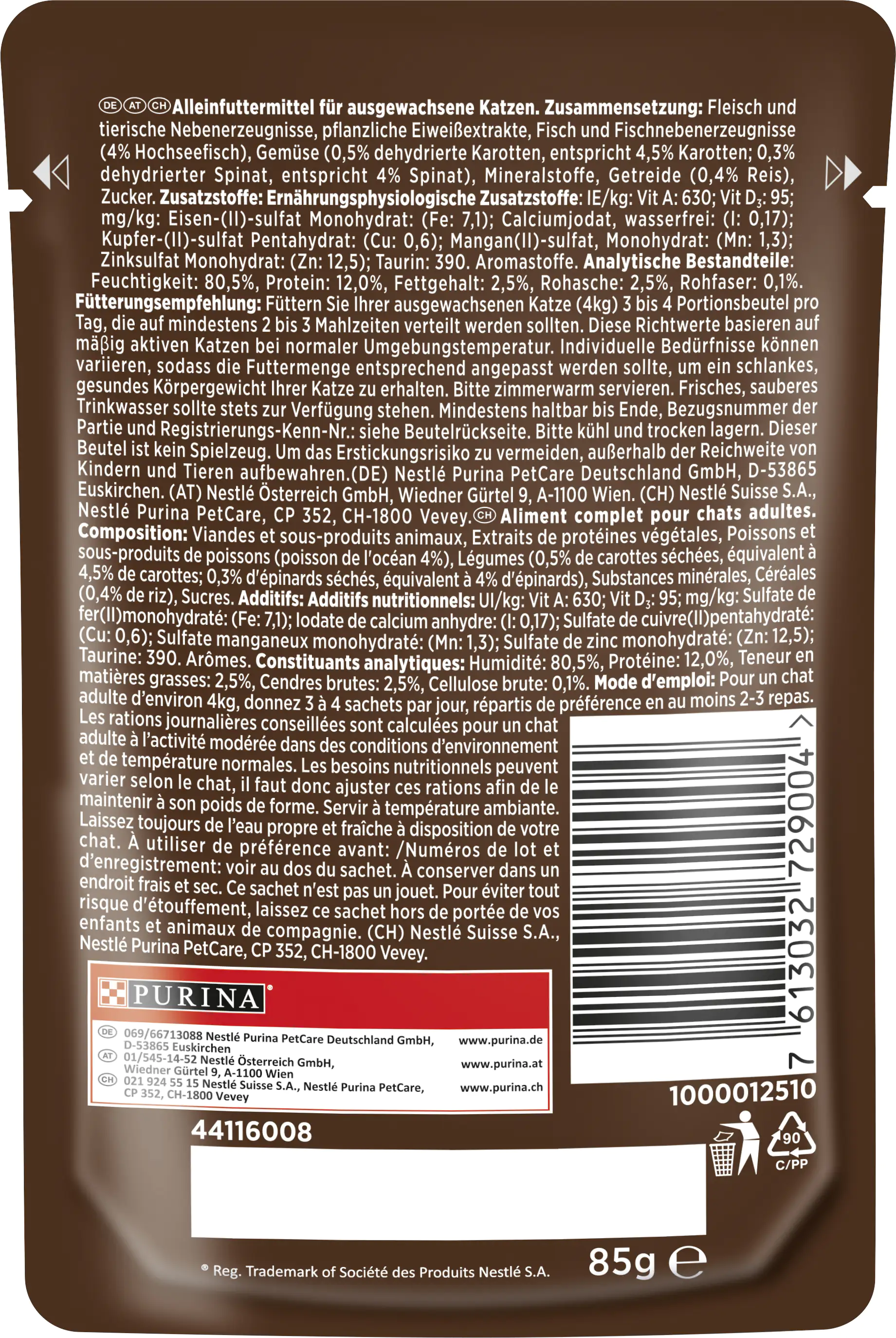 Gourmet A la Carte mit Hochseefisch an Reis-Gemüsekomposition 85 g Gourmet A la Carte mit Hochseefisch an Reis-Gemüsekomposition 85 g